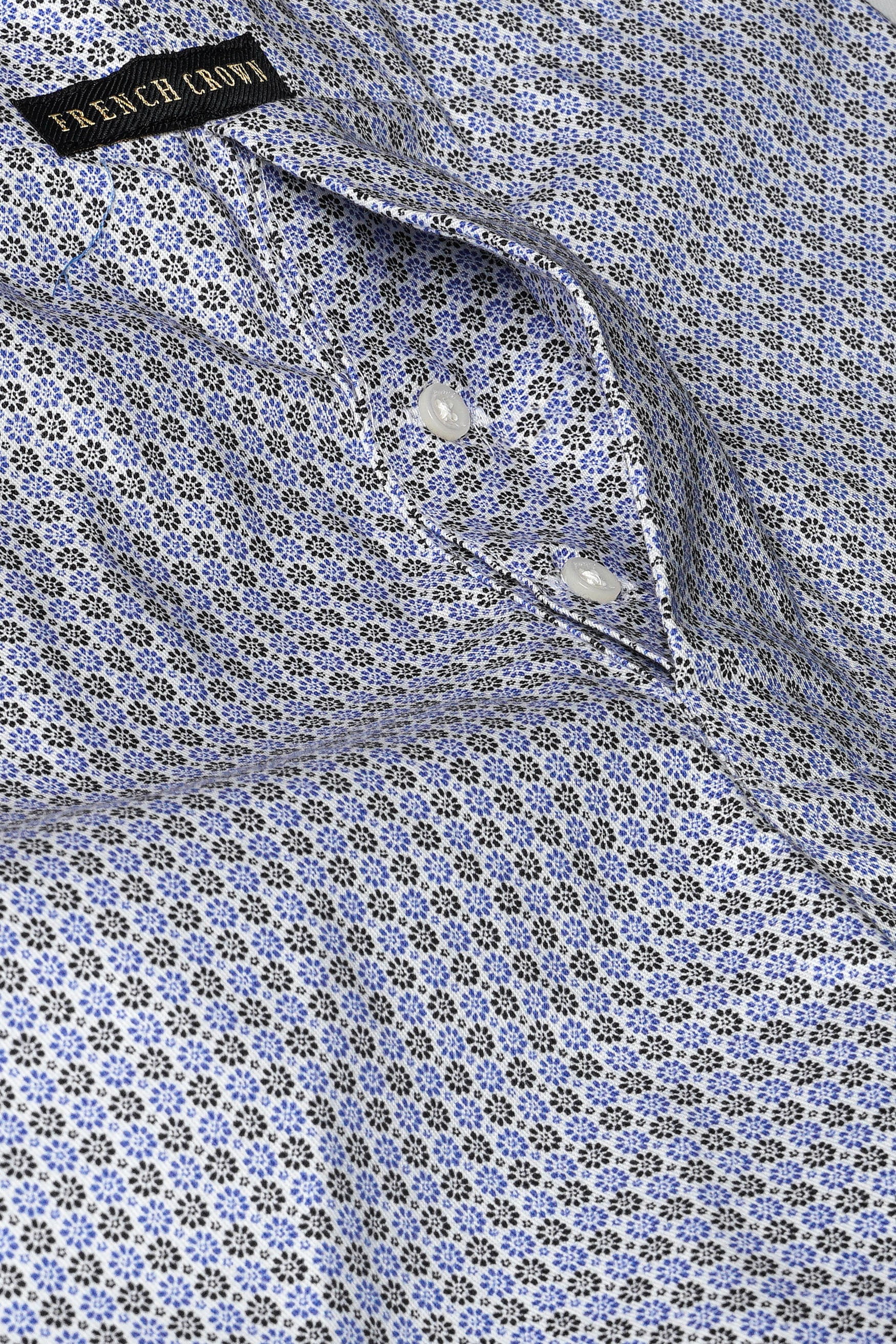 Deluge Blue and White Ditsy Printed Royal Oxford Boxer