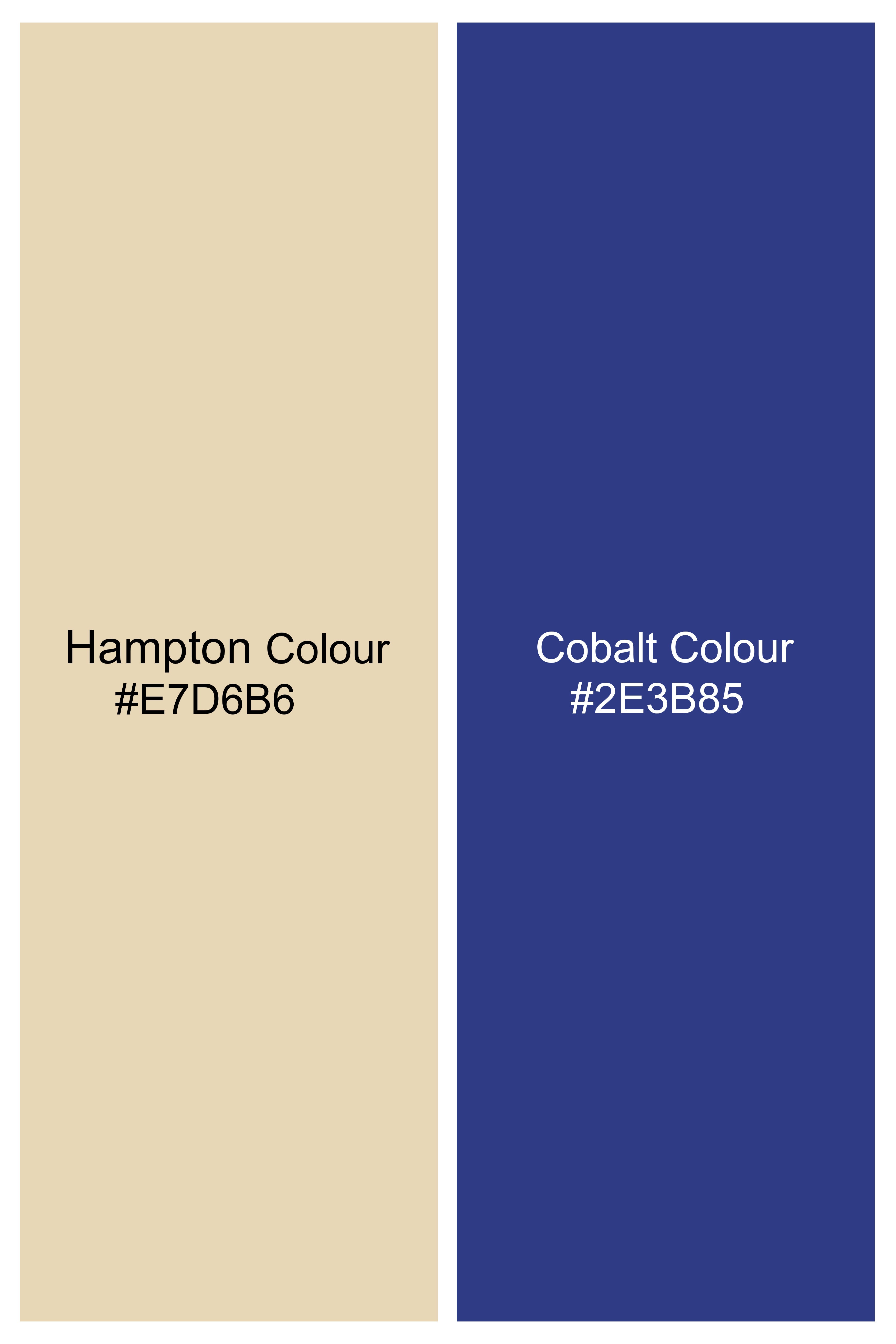 Hampton Beige and Cobalt Blue Striped Royal Oxford Boxer
