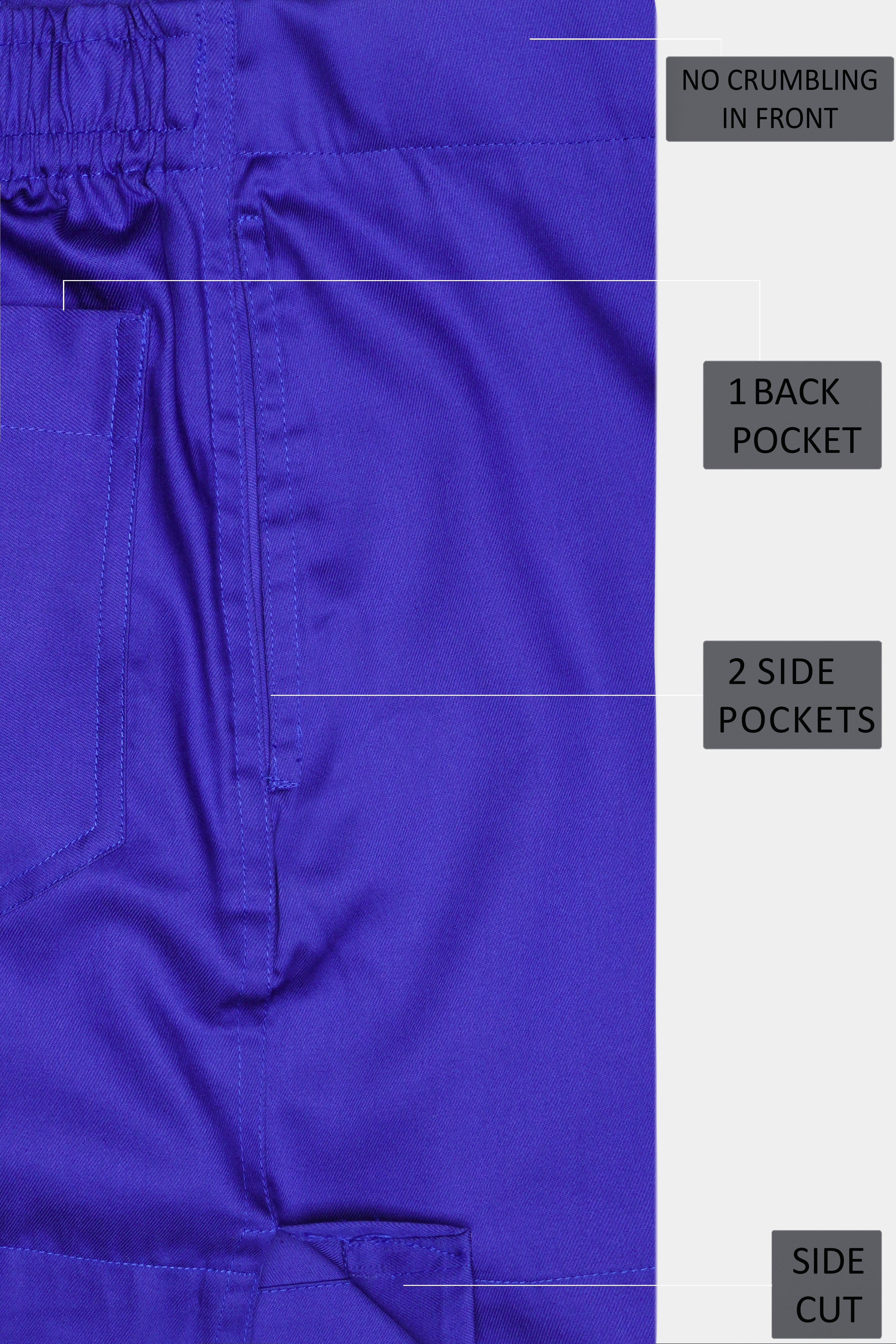 Iris Blue Plain Solid Twill Premium Cotton Boxer