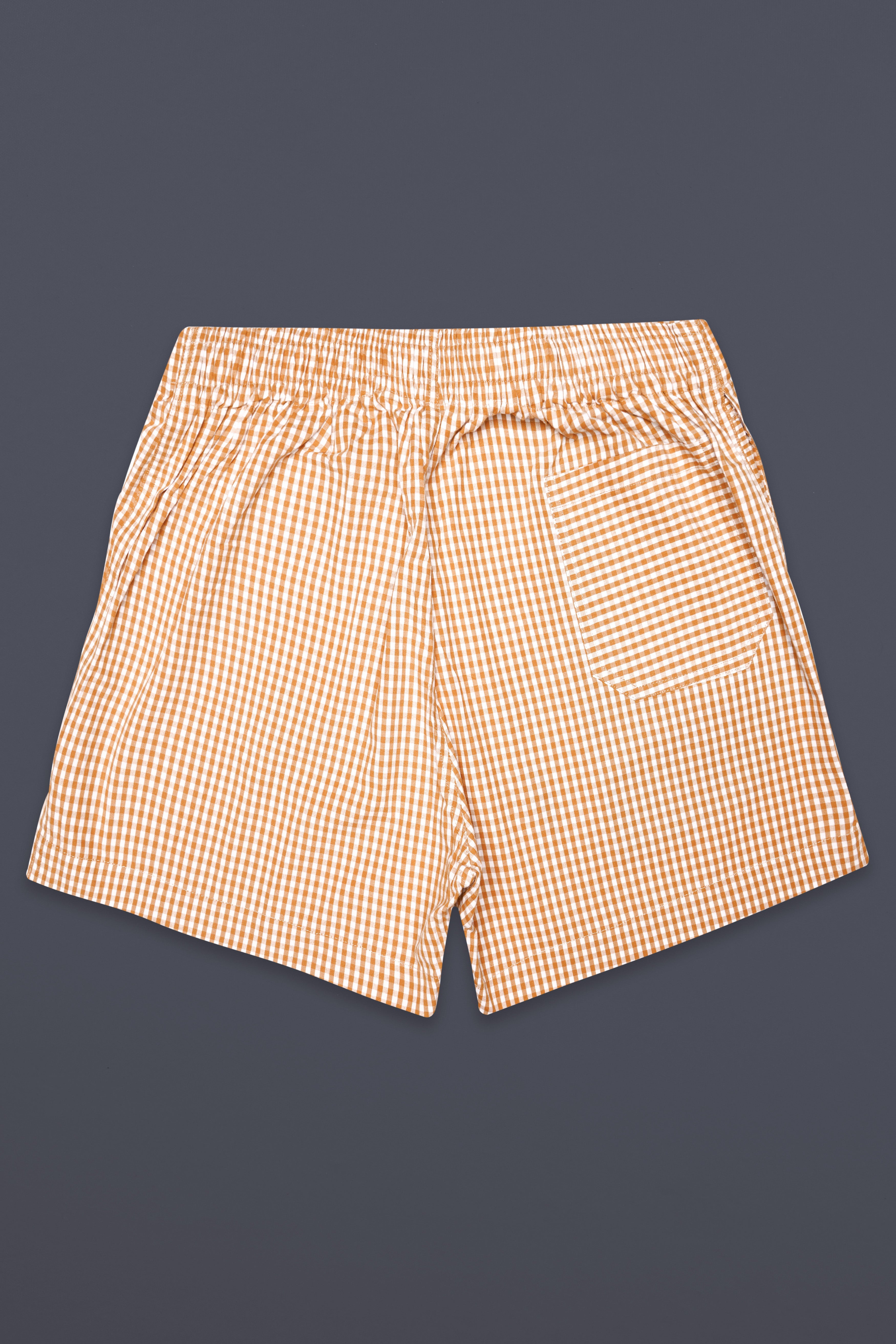 Persian Orange and white Plaid Poplin Premium Cotton Boxer
