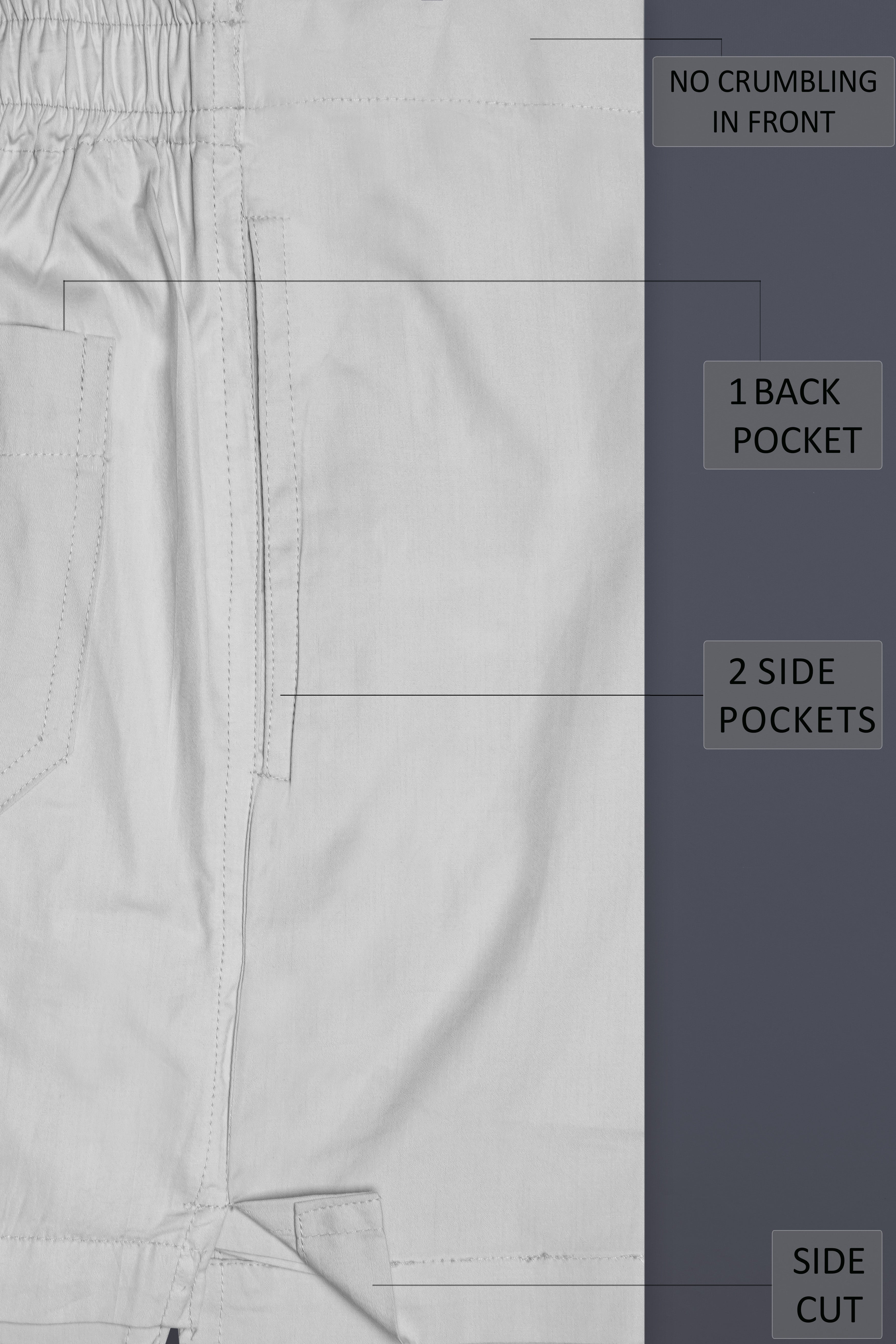 Goose Gray Plain Solid Oxford Premium Cotton Boxer