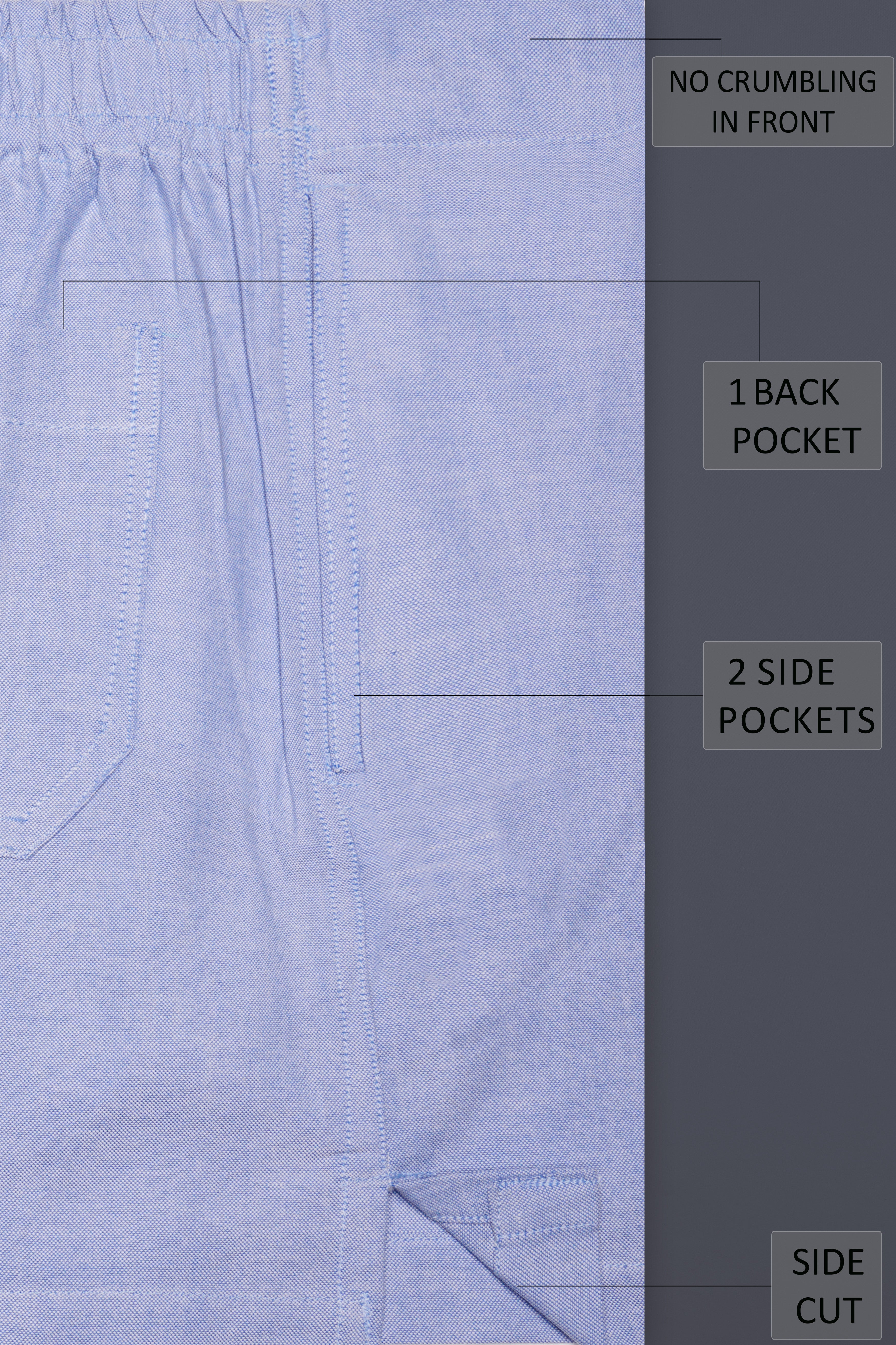 Rock Blue Dobby Textured Premium Cotton Boxer