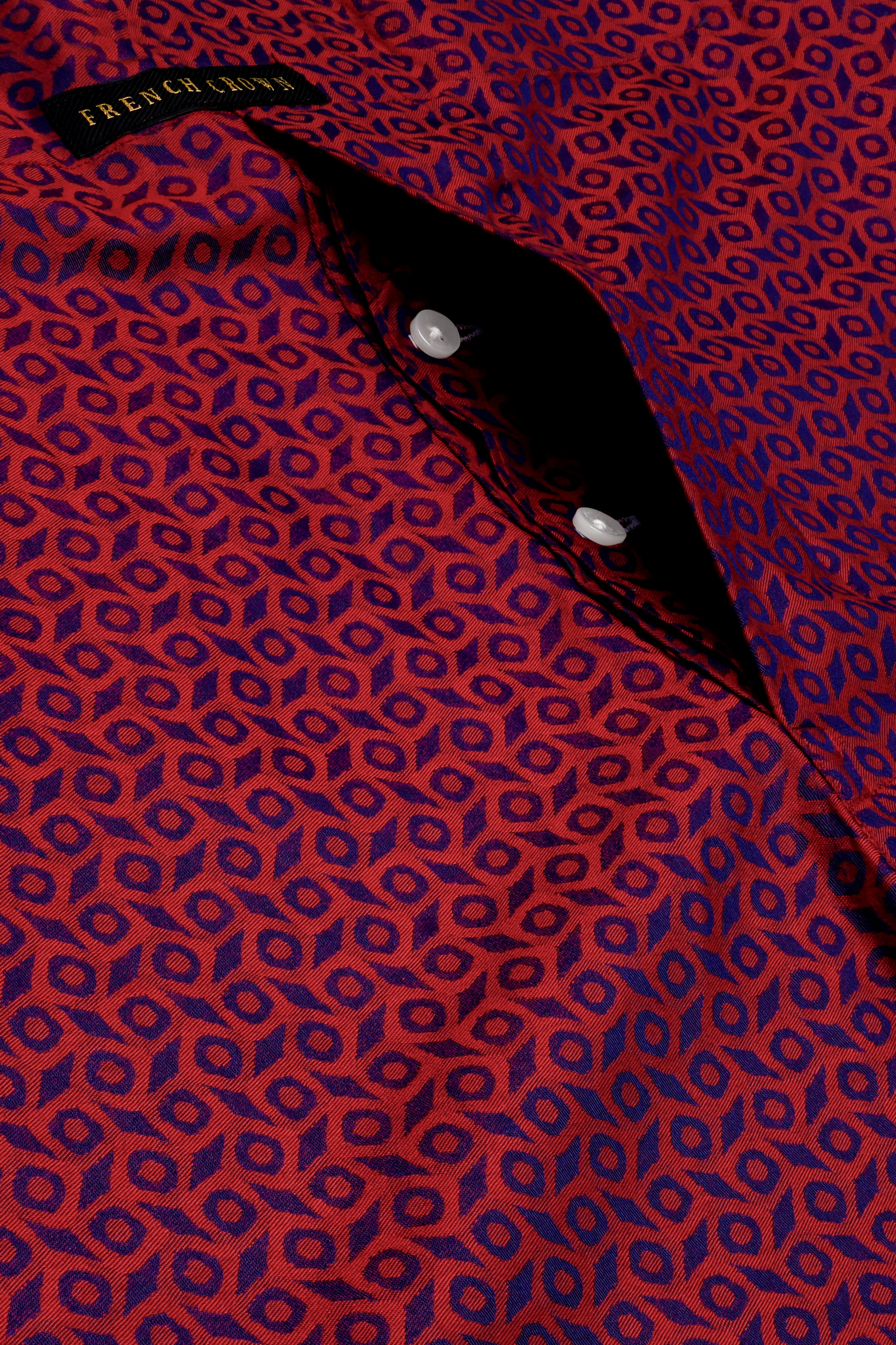 Merlot Red Printed Jacquard Premium Cotton Boxer