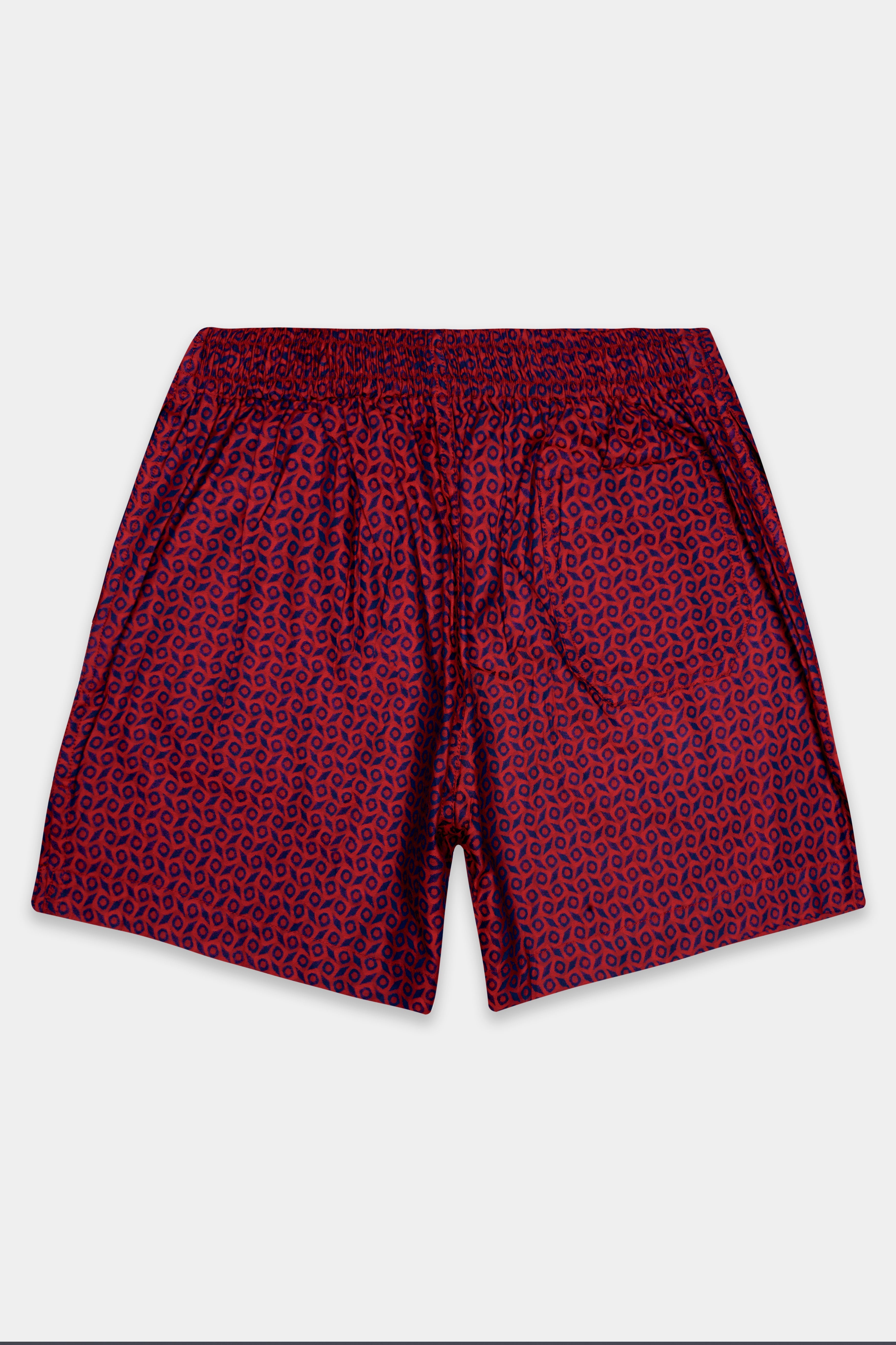 Merlot Red Printed Jacquard Premium Cotton Boxer