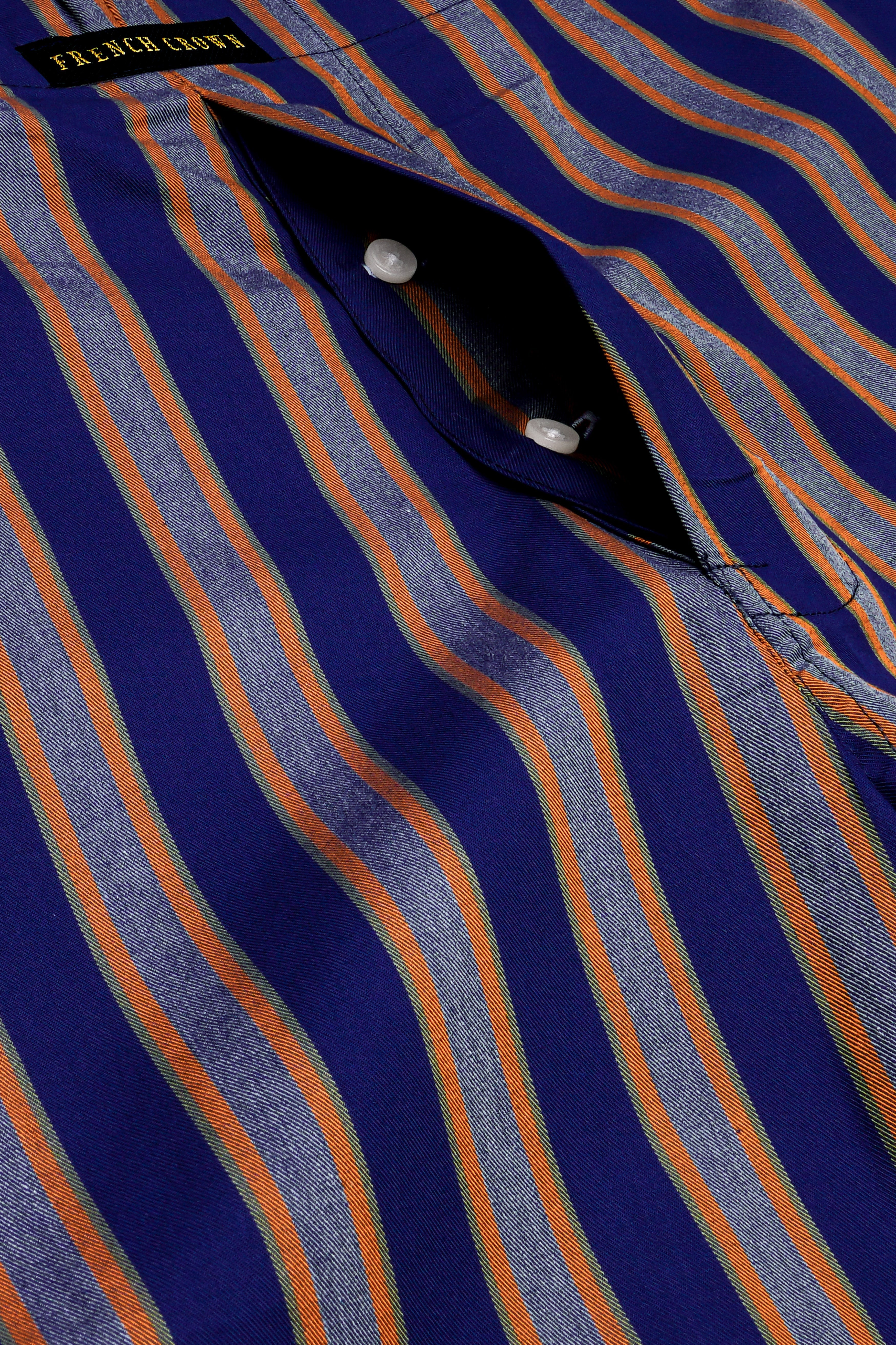 Gulf Blue And Carbon Gray Stripes Twill Premium Giza Cotton Boxer