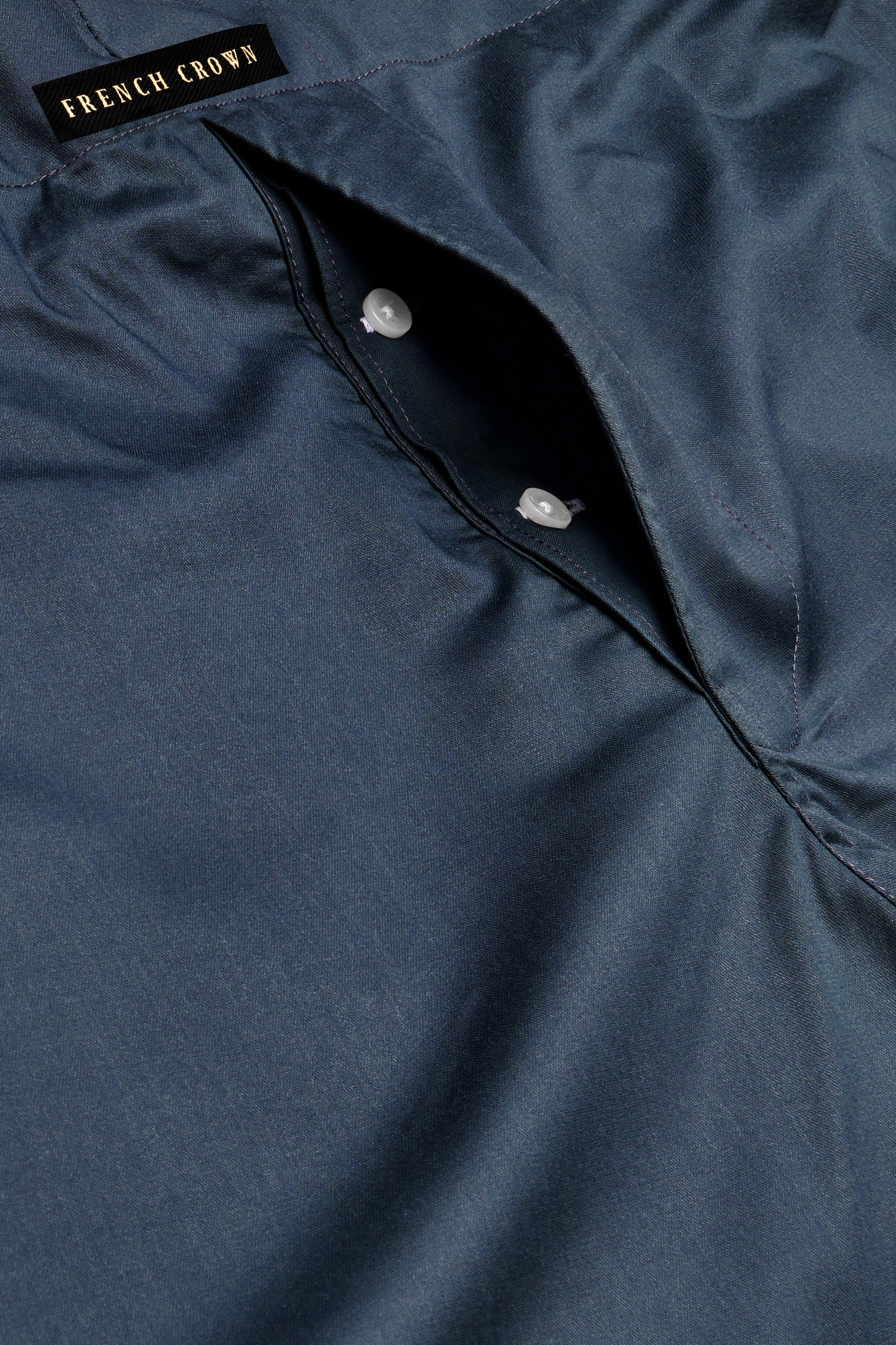 Gunmetal Blue Solid Subtle Sheen Super Soft Premium Cotton Boxer