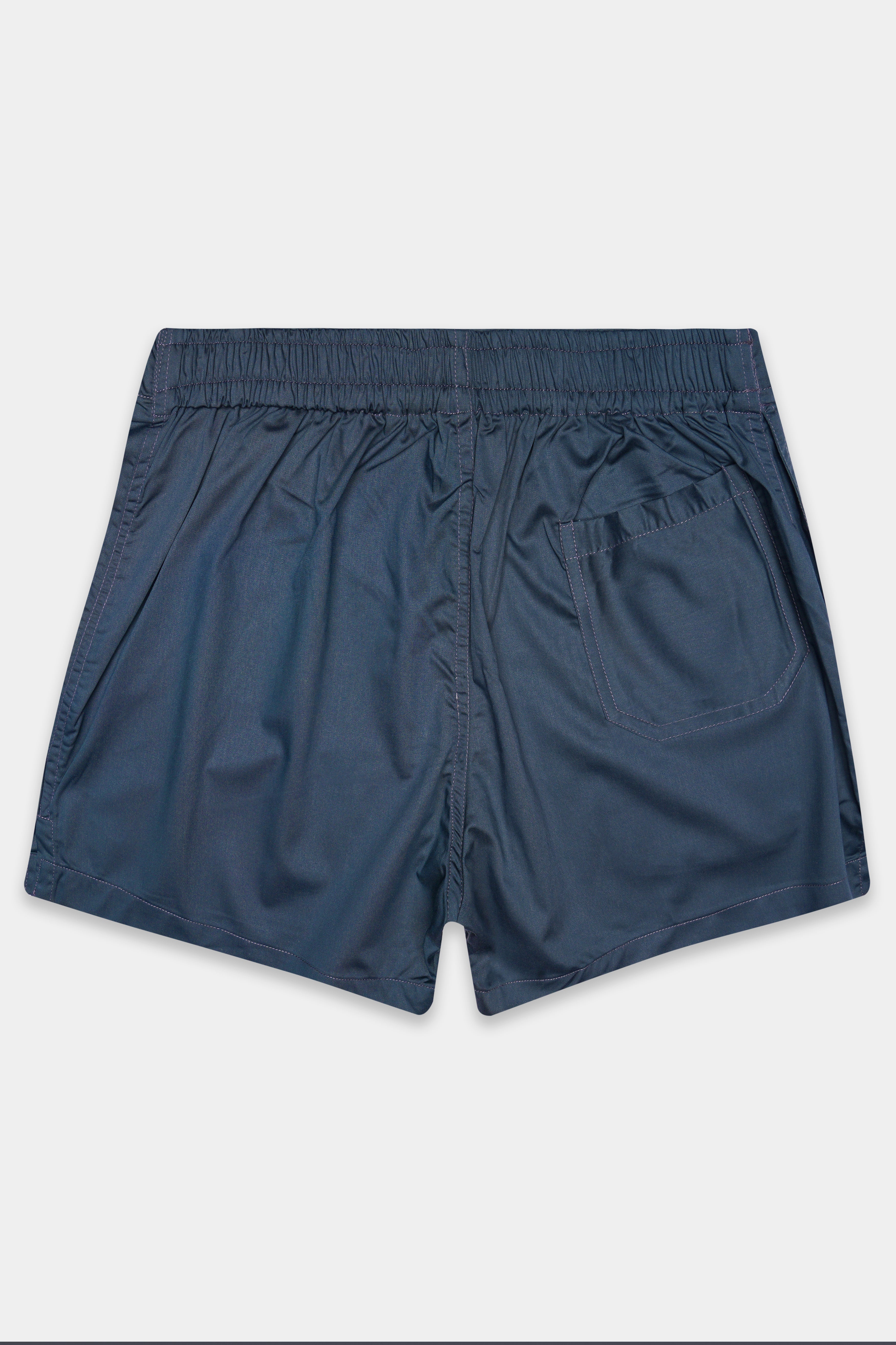 Gunmetal Blue Solid Subtle Sheen Super Soft Premium Cotton Boxer