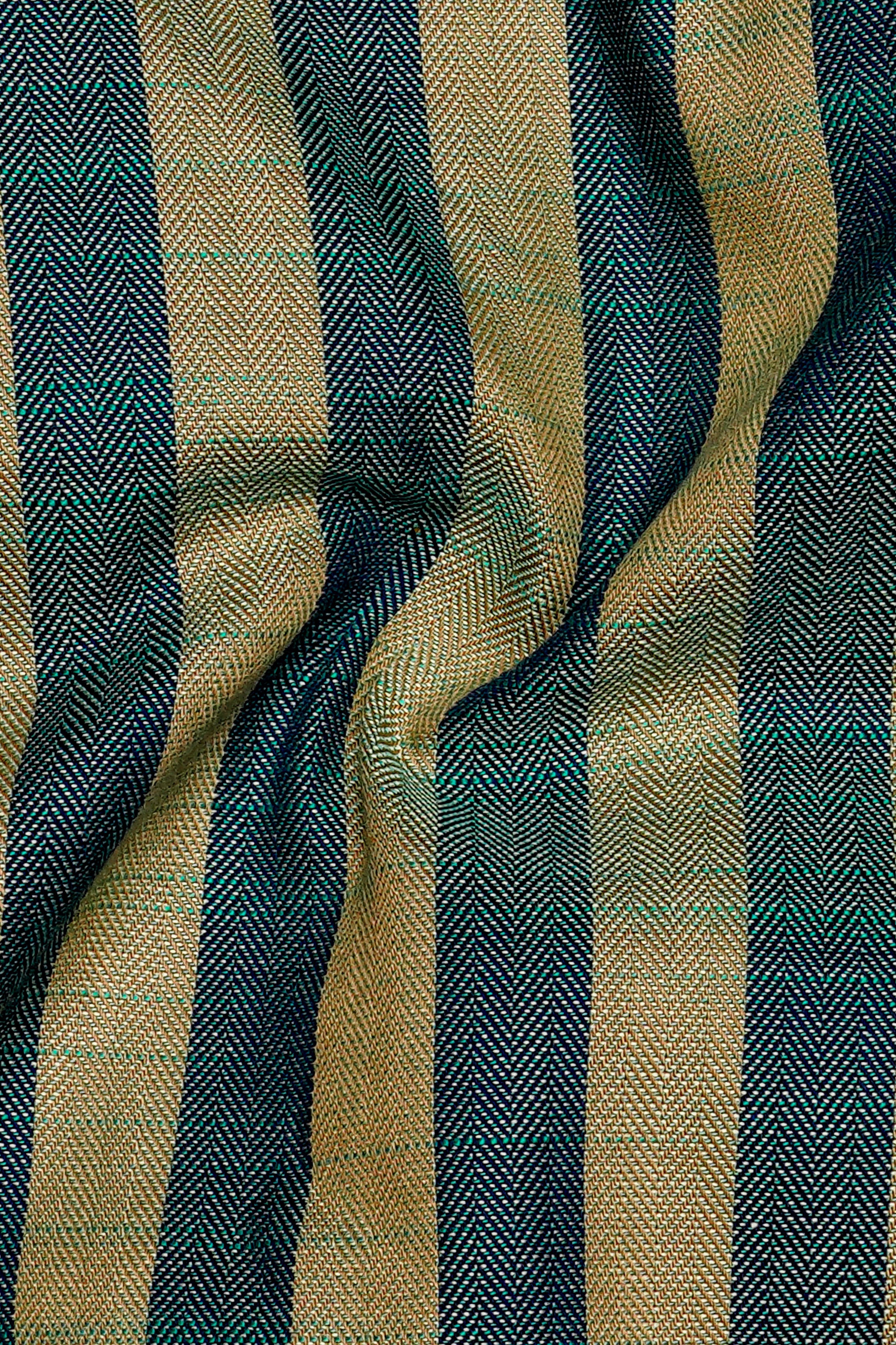 Olive-Spectra Green And camo Cream Striped Herringbron Premium Cotton Boxer