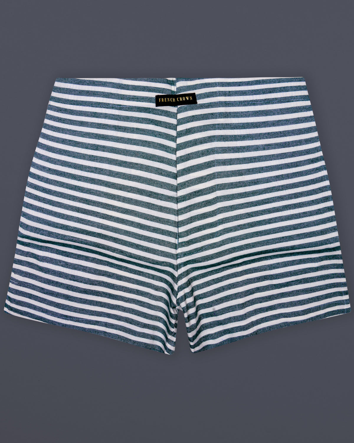 Evergreen-Timber Green And Bright White Stripes Cotton Boxer For Man