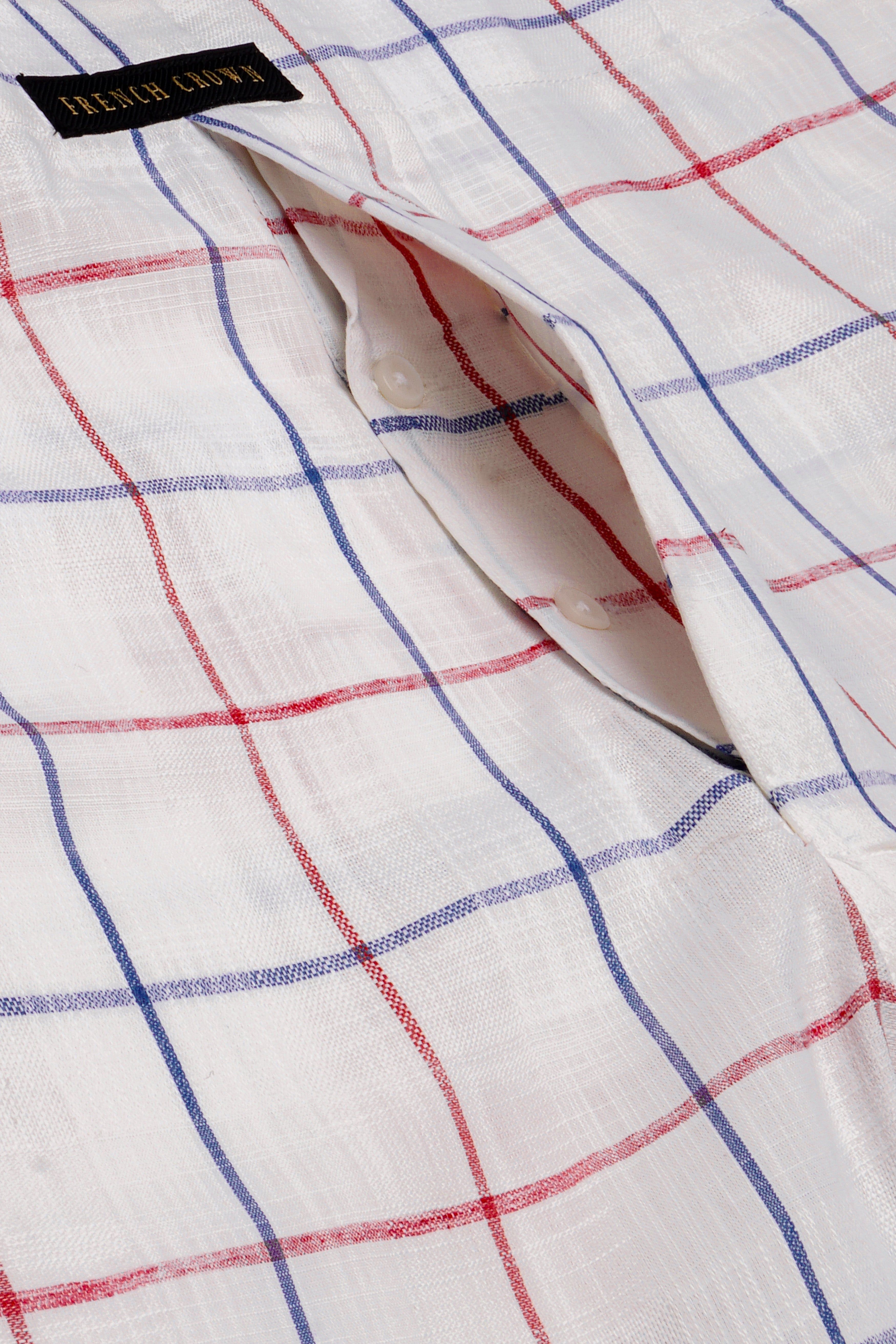Crimson-Bright White And Shiraz Red Plaid Super Soft Luxurious Linen Boxer