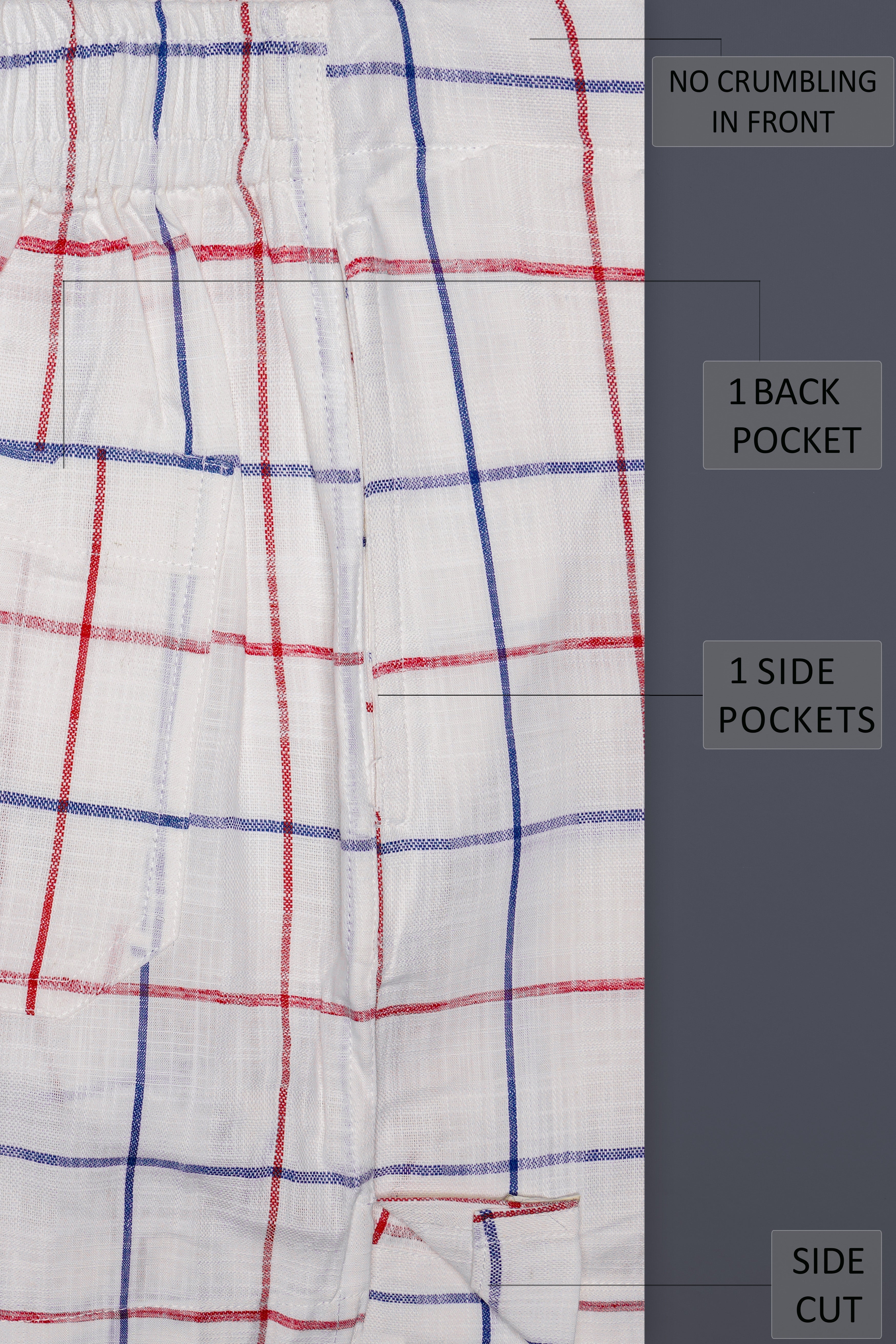 Crimson-Bright White And Shiraz Red Plaid Super Soft Luxurious Linen Boxer