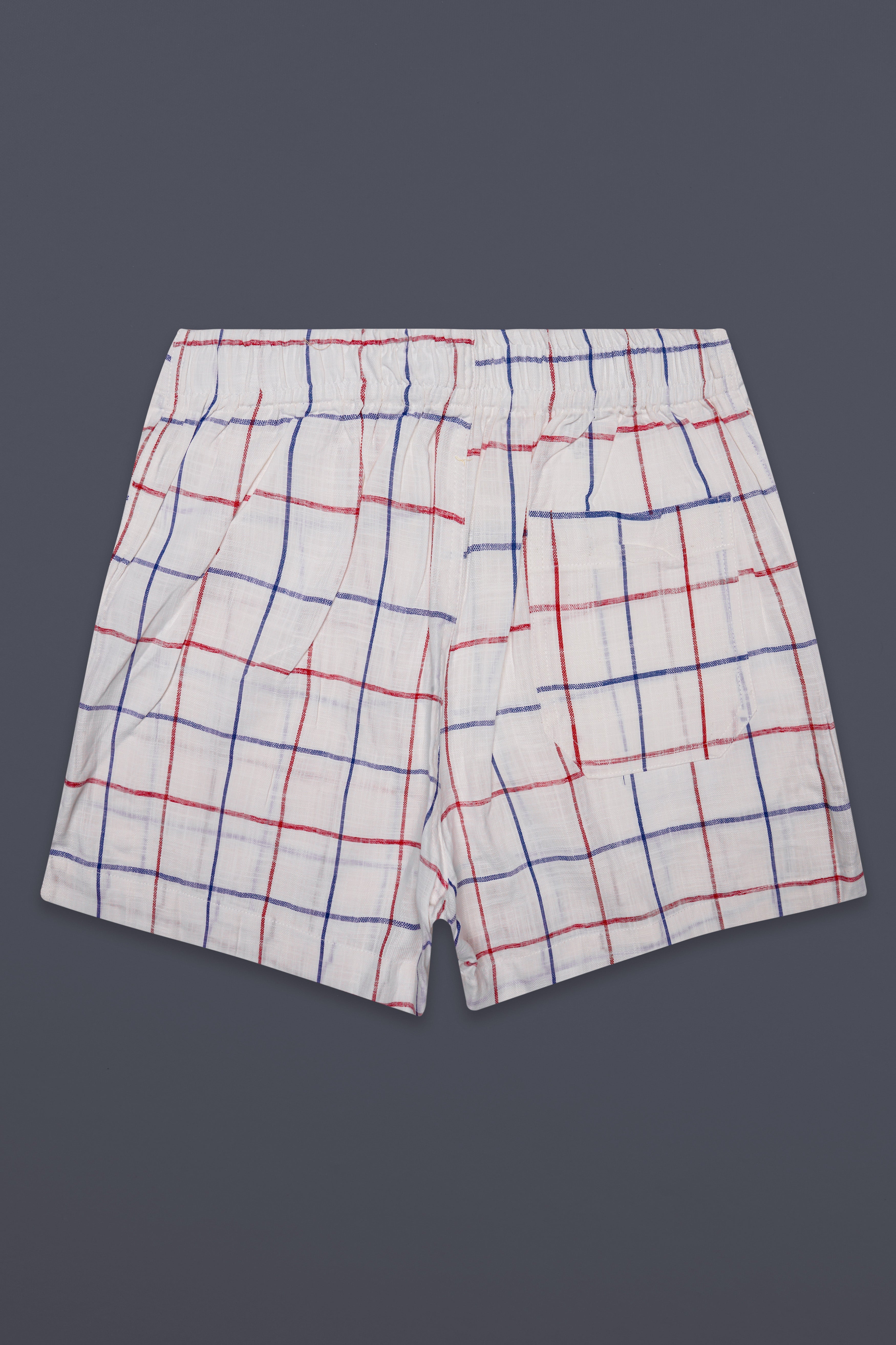 Crimson-Bright White And Shiraz Red Plaid Super Soft Luxurious Linen Boxer
