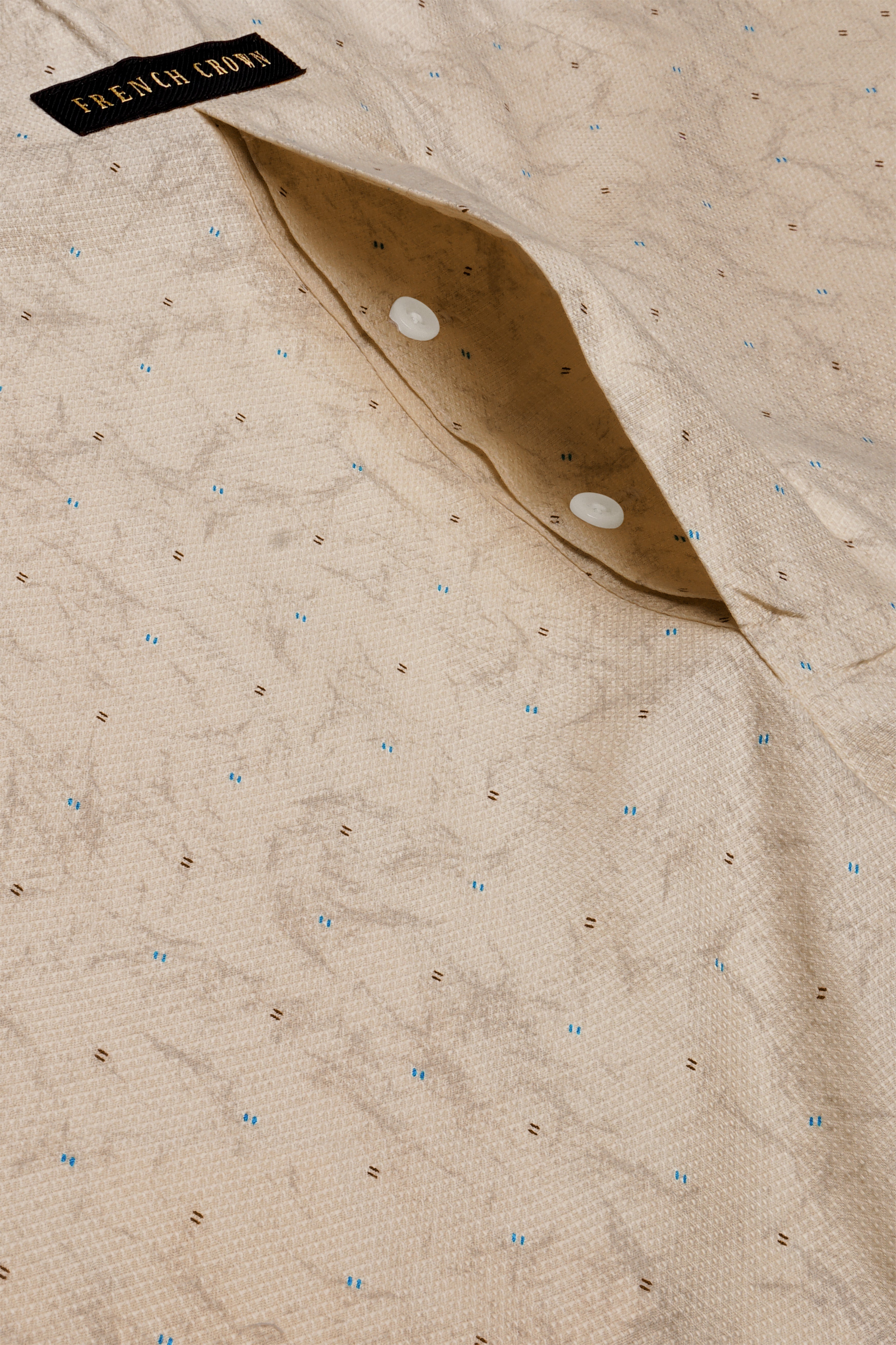 Mellow-Vanilla Cream Printed Dobby Textured Premium Giza Cotton Boxer
