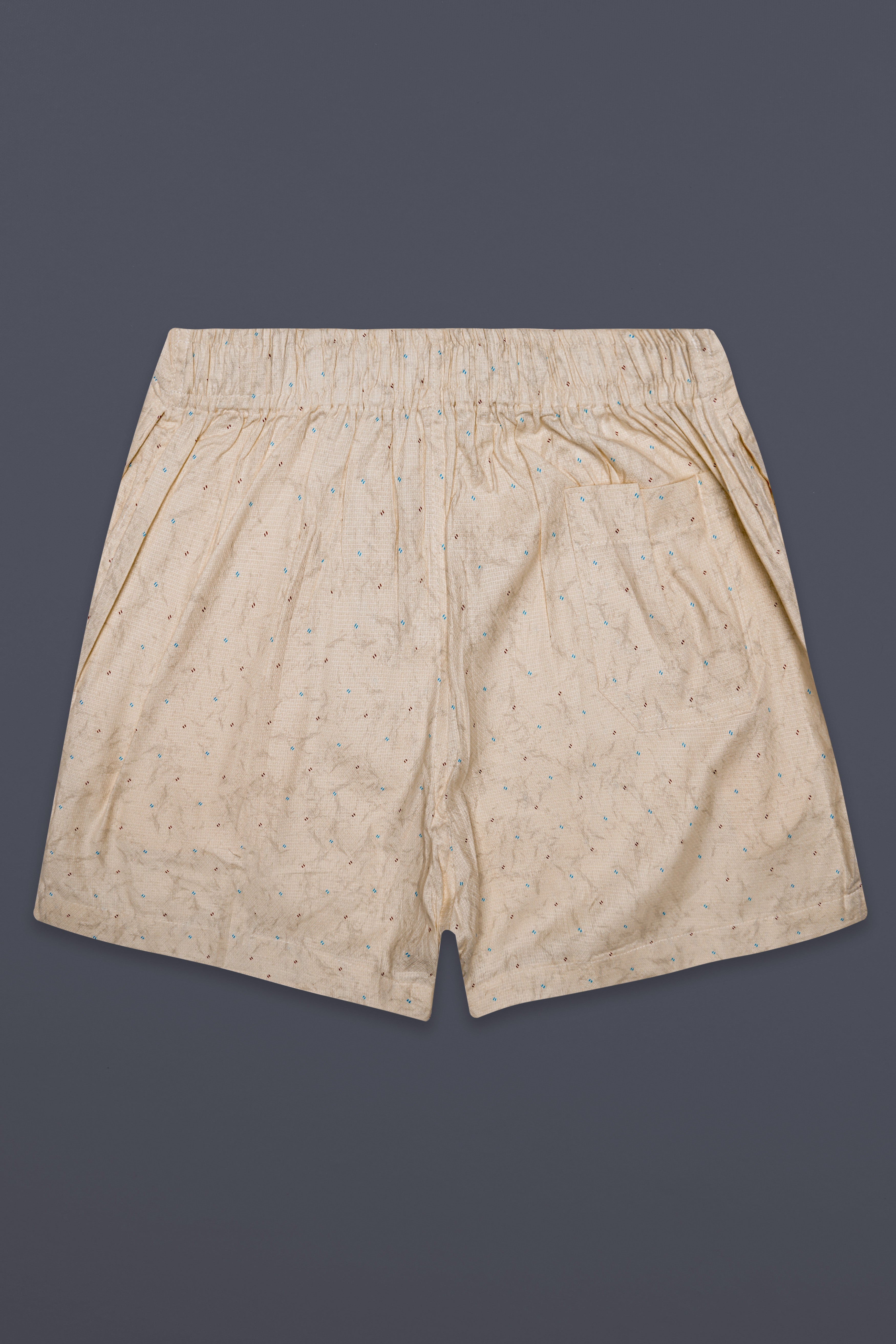 Mellow-Vanilla Cream Printed Dobby Textured Premium Giza Cotton Boxer