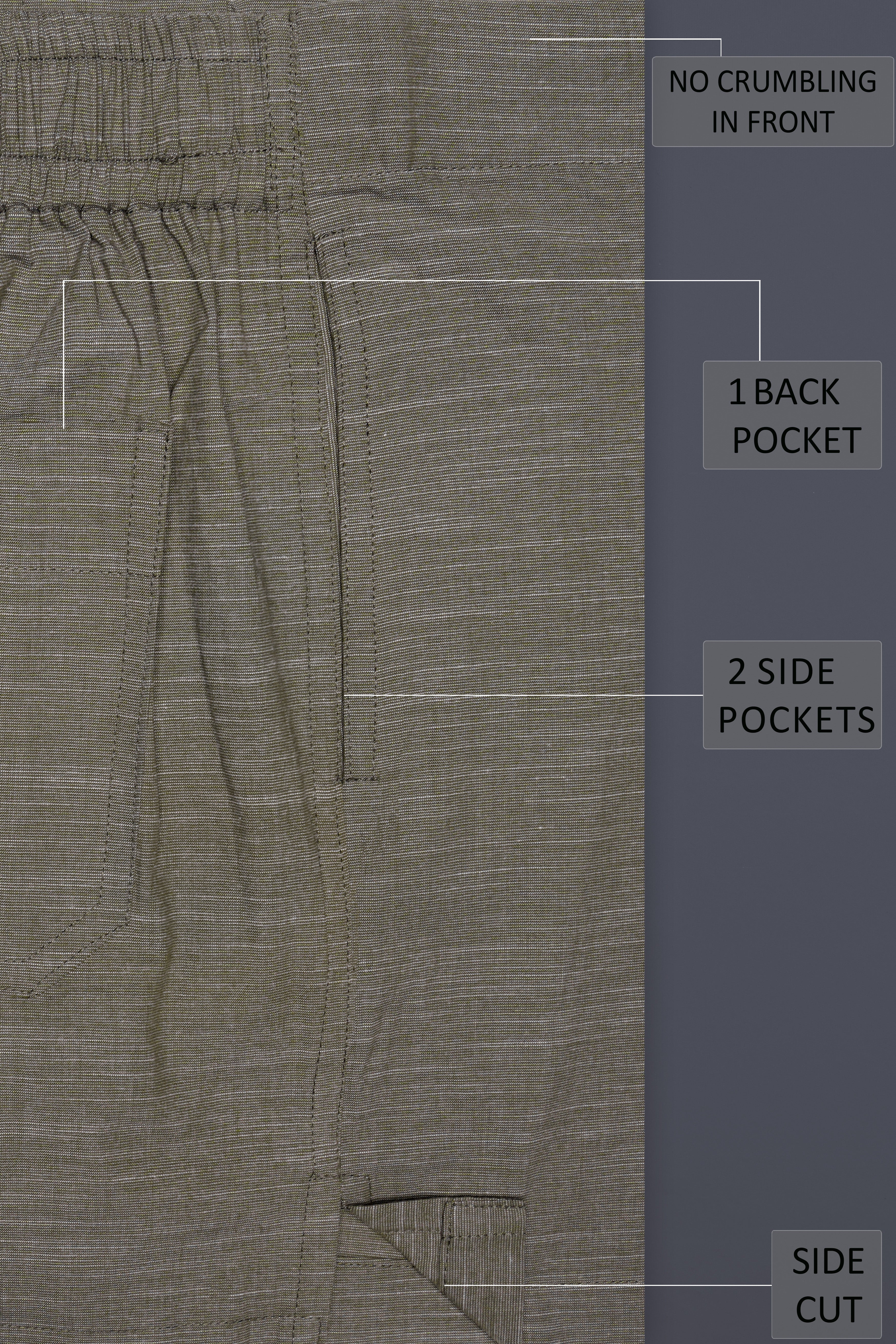 Ironstone-Carbon Gray Textured Chambray Premium Cotton Boxer