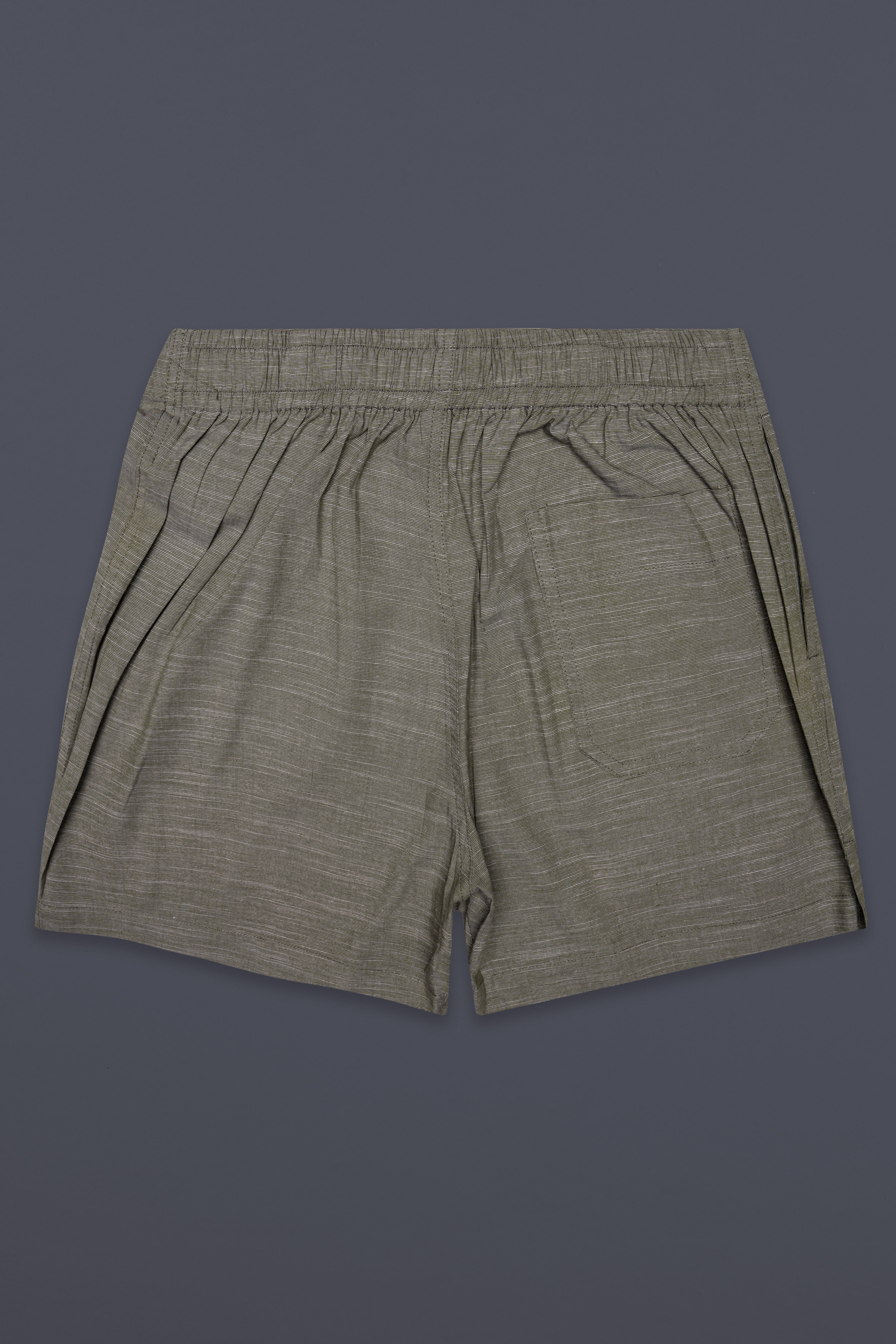 Ironstone-Carbon Gray Textured Chambray Premium Cotton Boxer