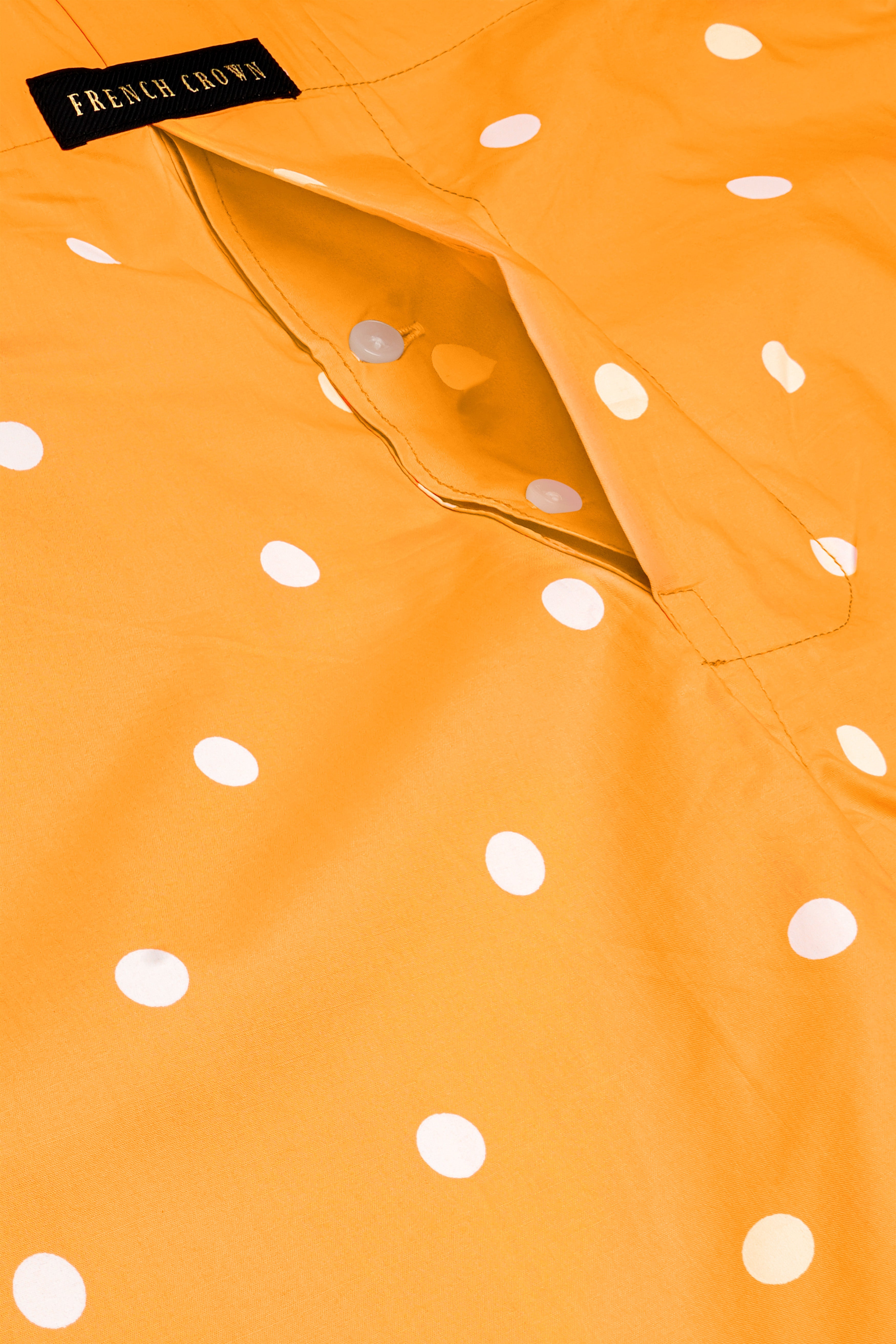 Spotted Sunset-Macaroni Orange Polka Dotted Printed Premium Cotton Boxer