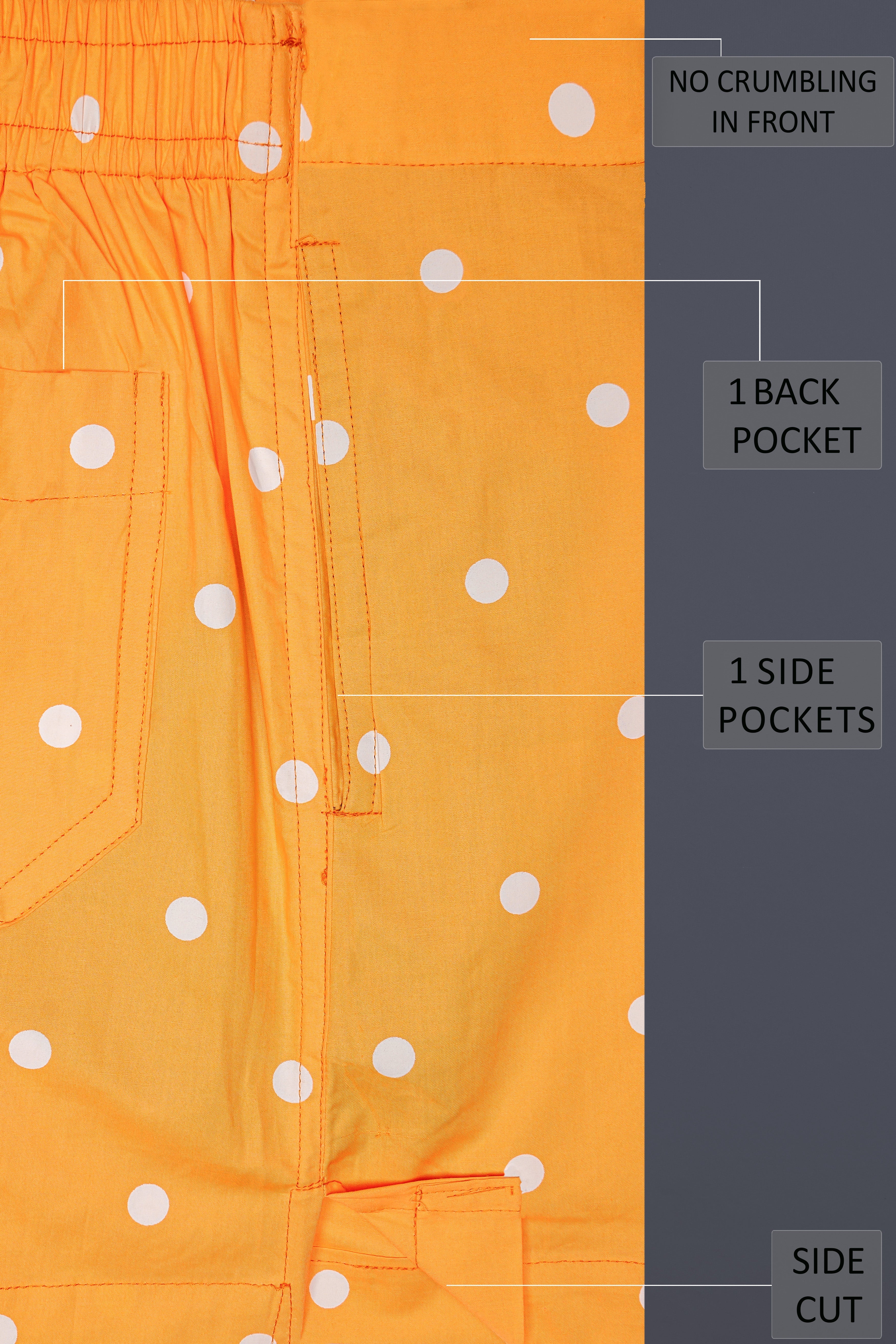 Spotted Sunset-Macaroni Orange Polka Dotted Printed Premium Cotton Boxer