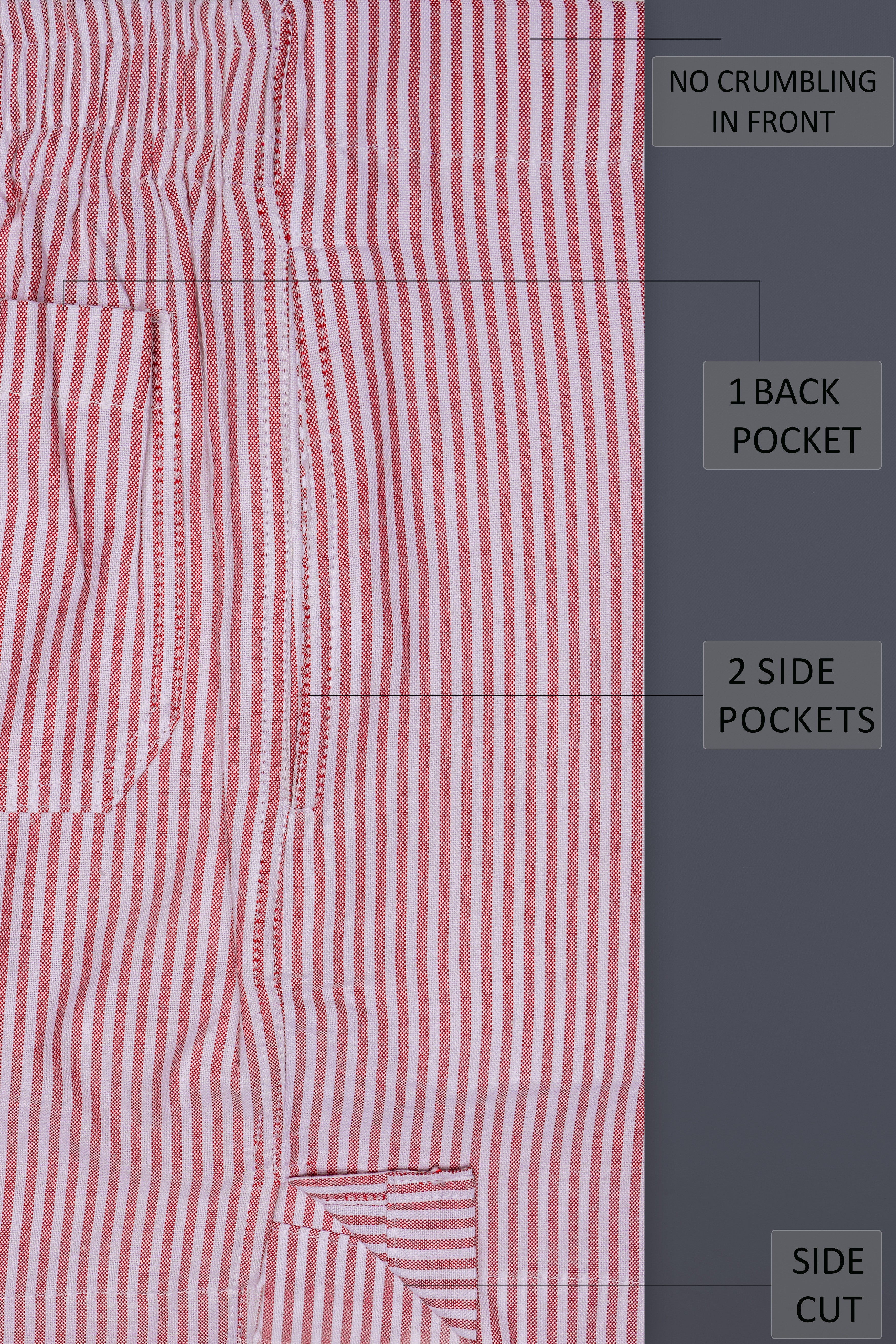 Rose-Petite Orchid Pink And Bright White Striped Oxford Premium Cotton Boxer