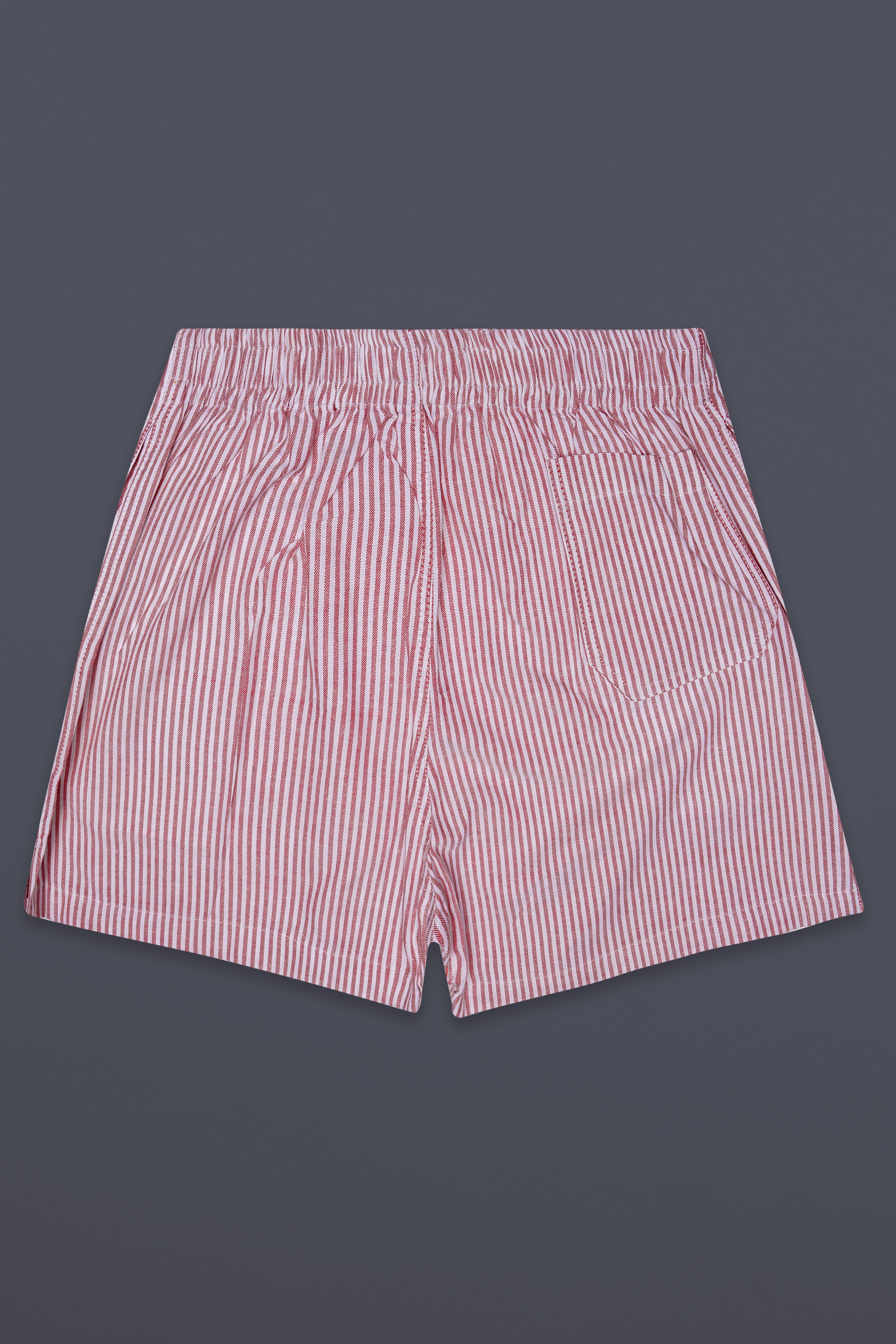 Rose-Petite Orchid Pink And Bright White Striped Oxford Premium Cotton Boxer