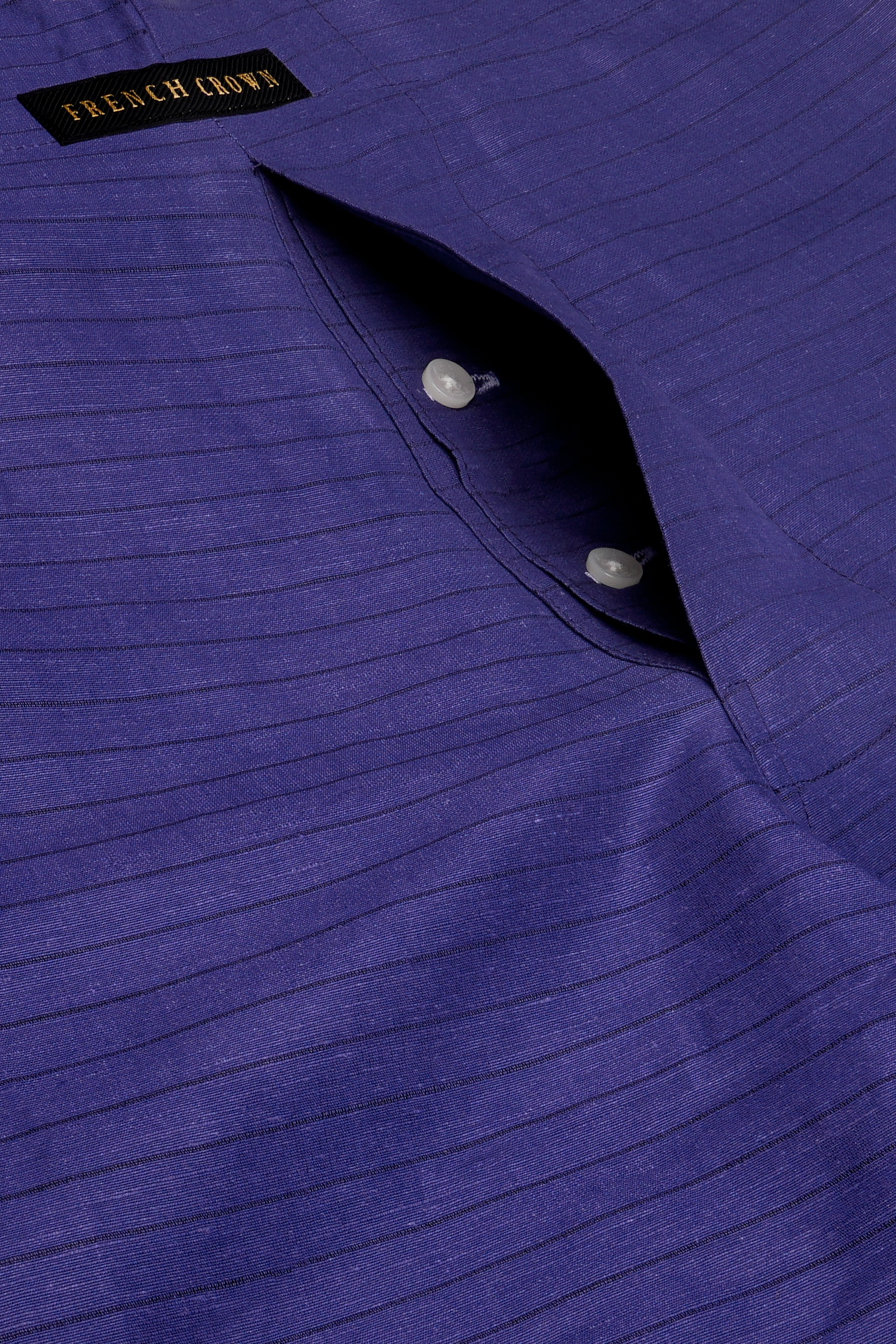 Midnight-Jacarta Blue Striped Chambray Premium Cotton Boxer