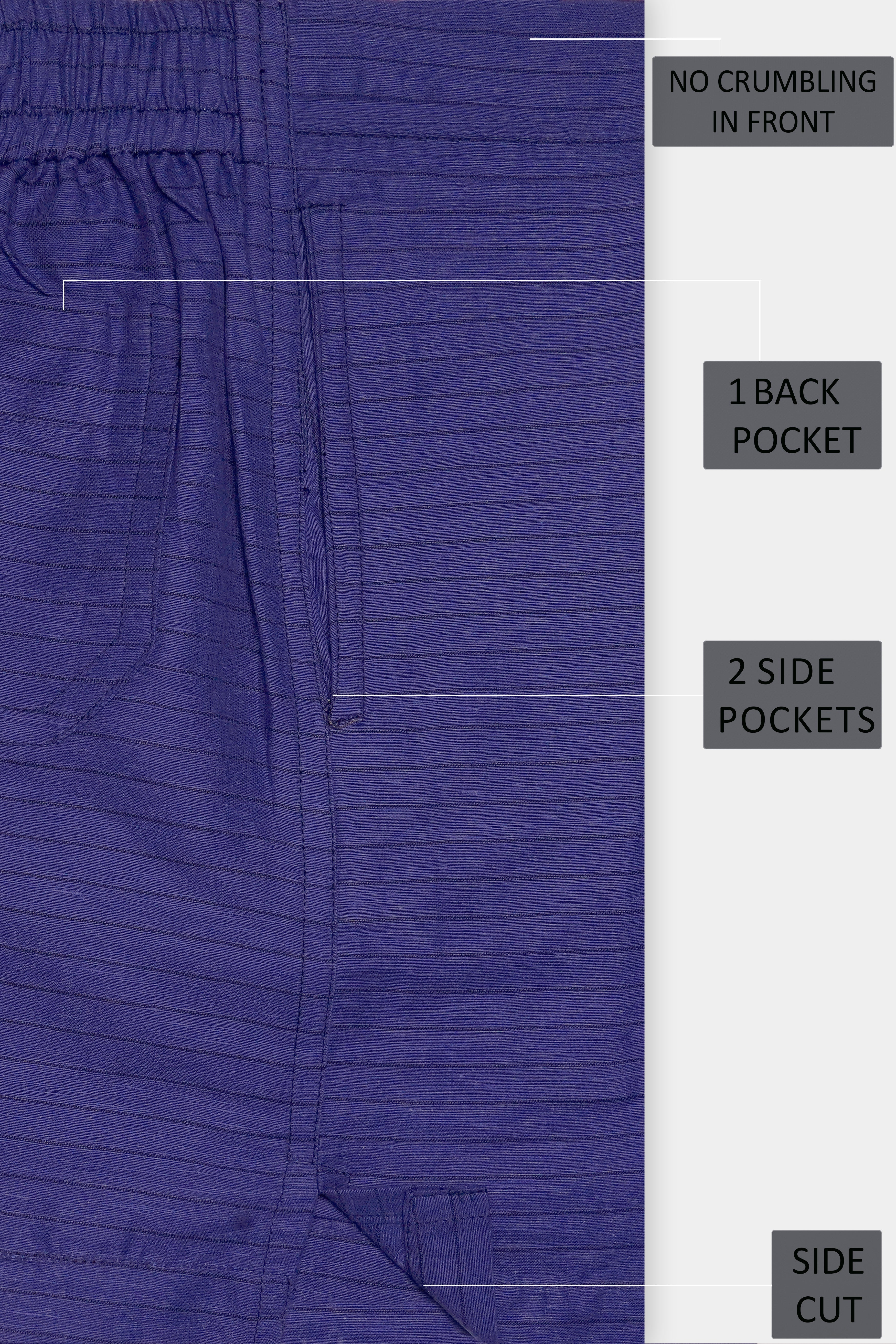 Midnight-Jacarta Blue Striped Chambray Premium Cotton Boxer