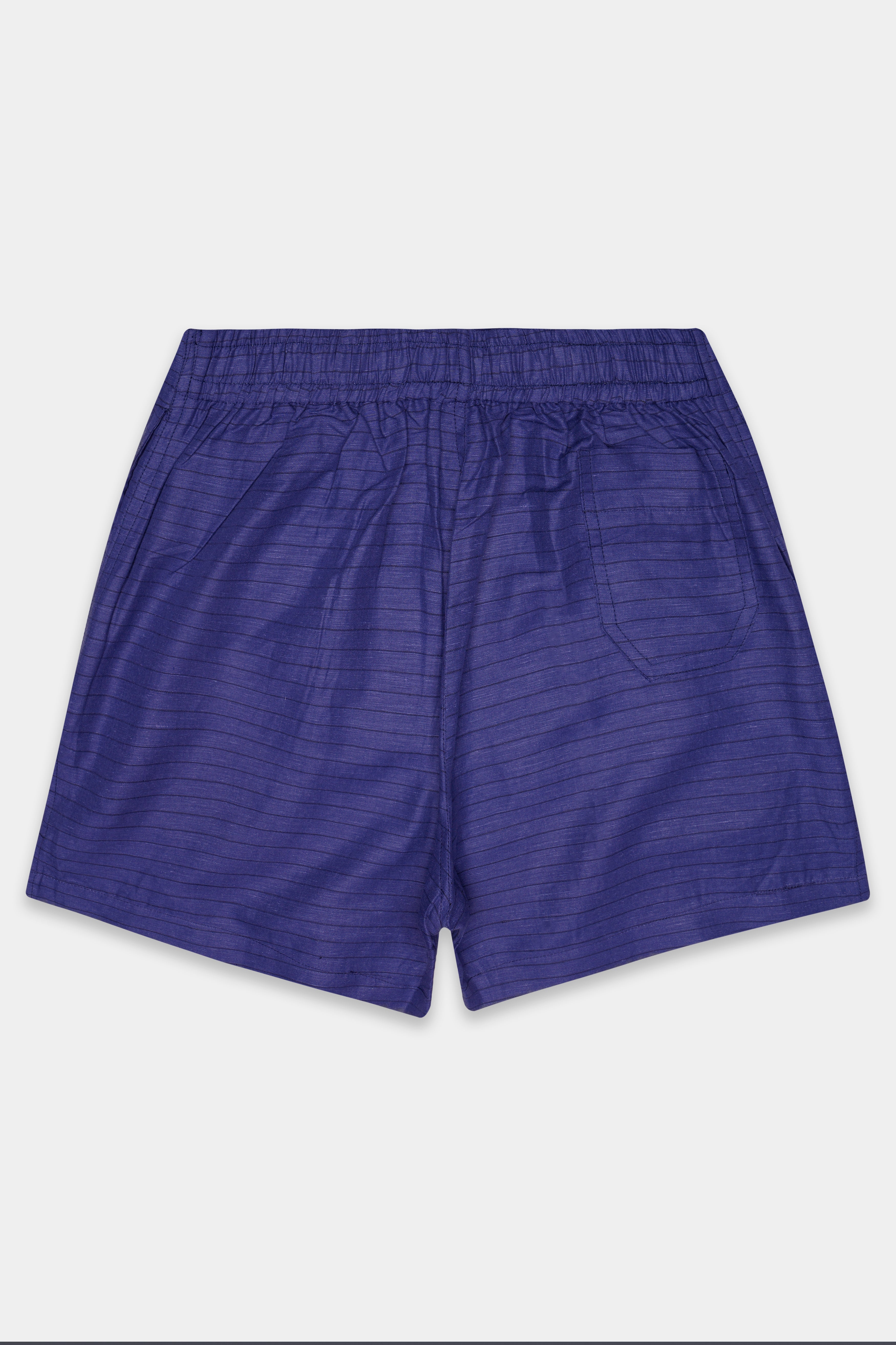 Midnight-Jacarta Blue Striped Chambray Premium Cotton Boxer