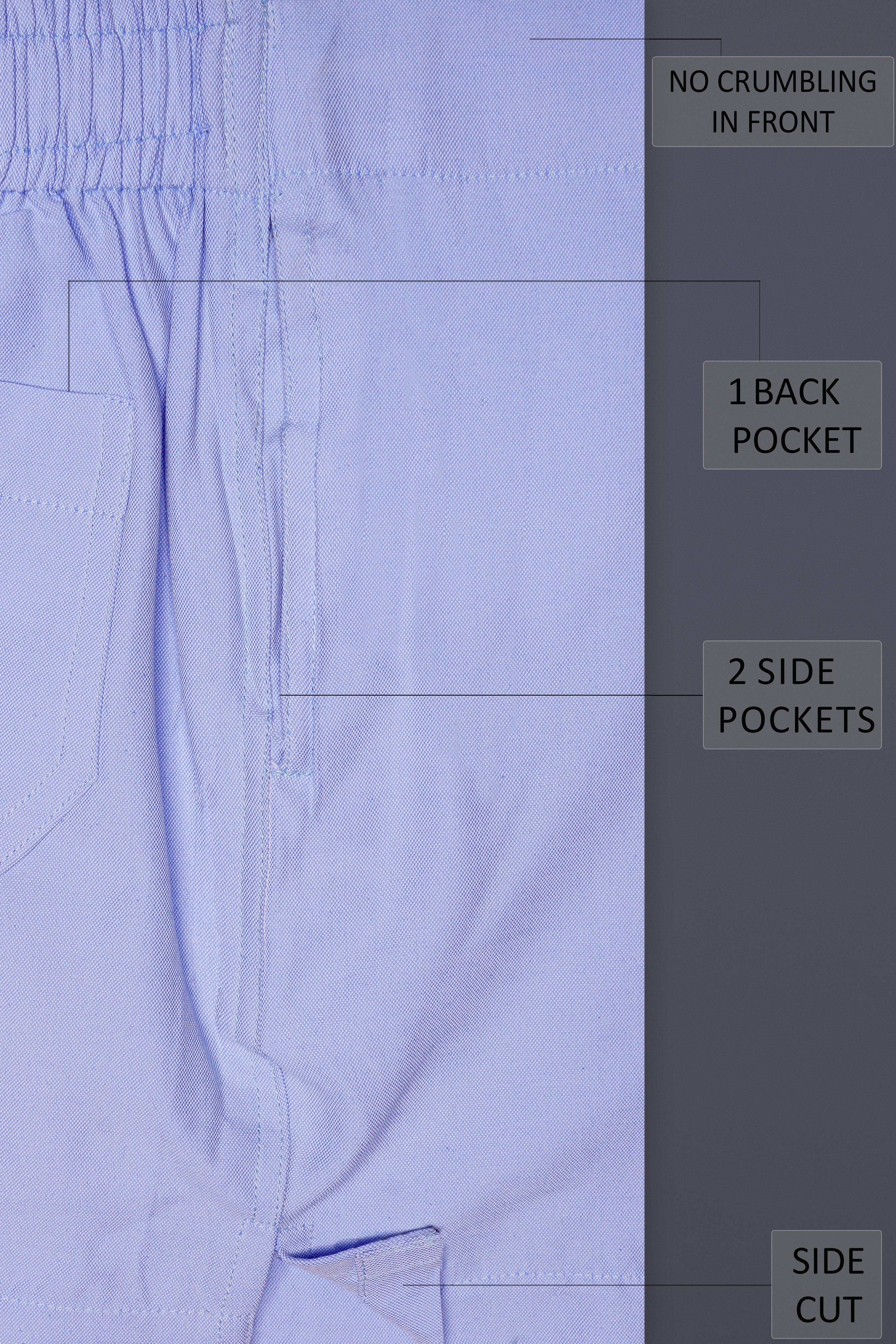 Ocean-Biloba Blue Solid Oxford Premium Cotton Boxer
