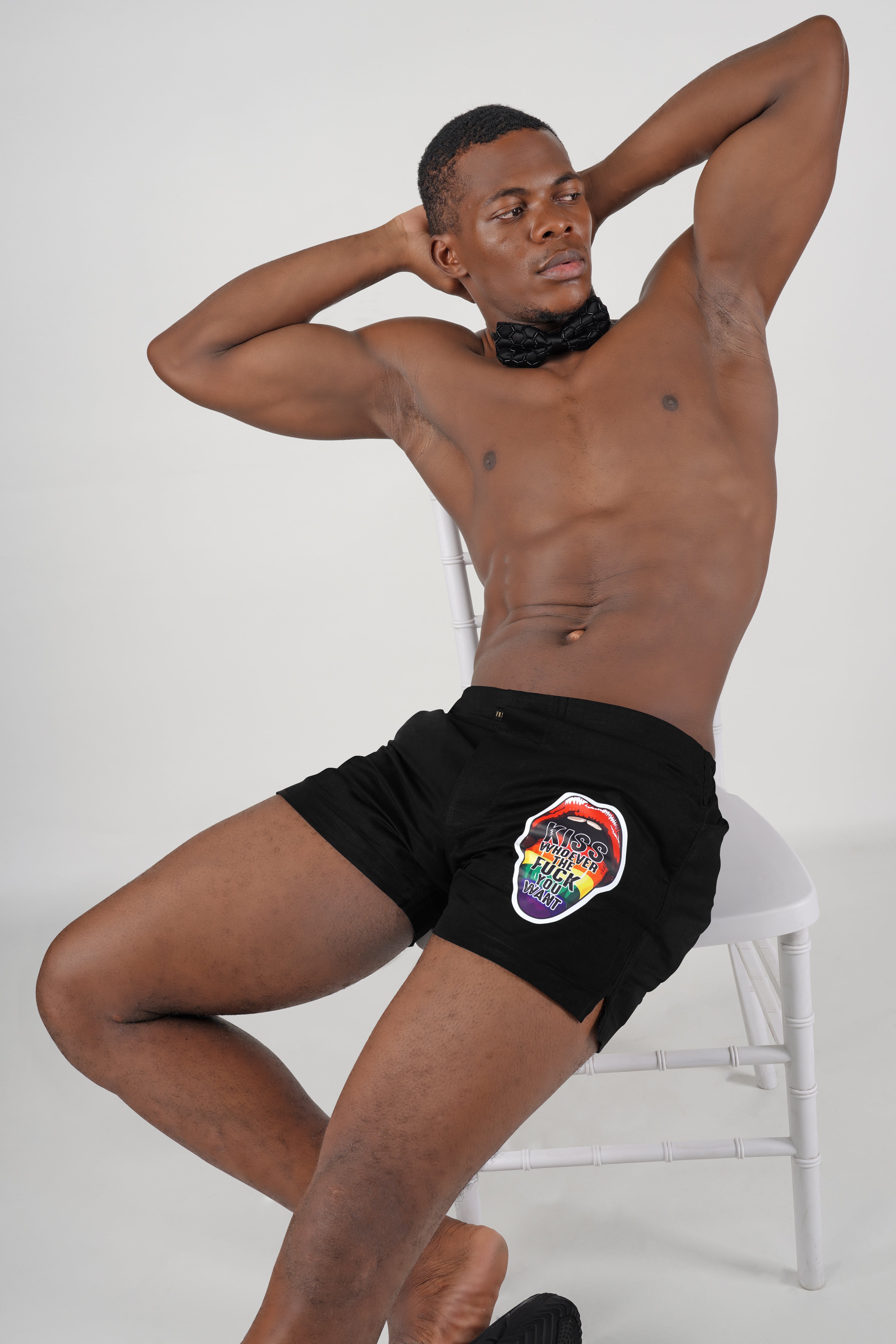 Jade Black Funky Printed Luxurious Linen Boxer