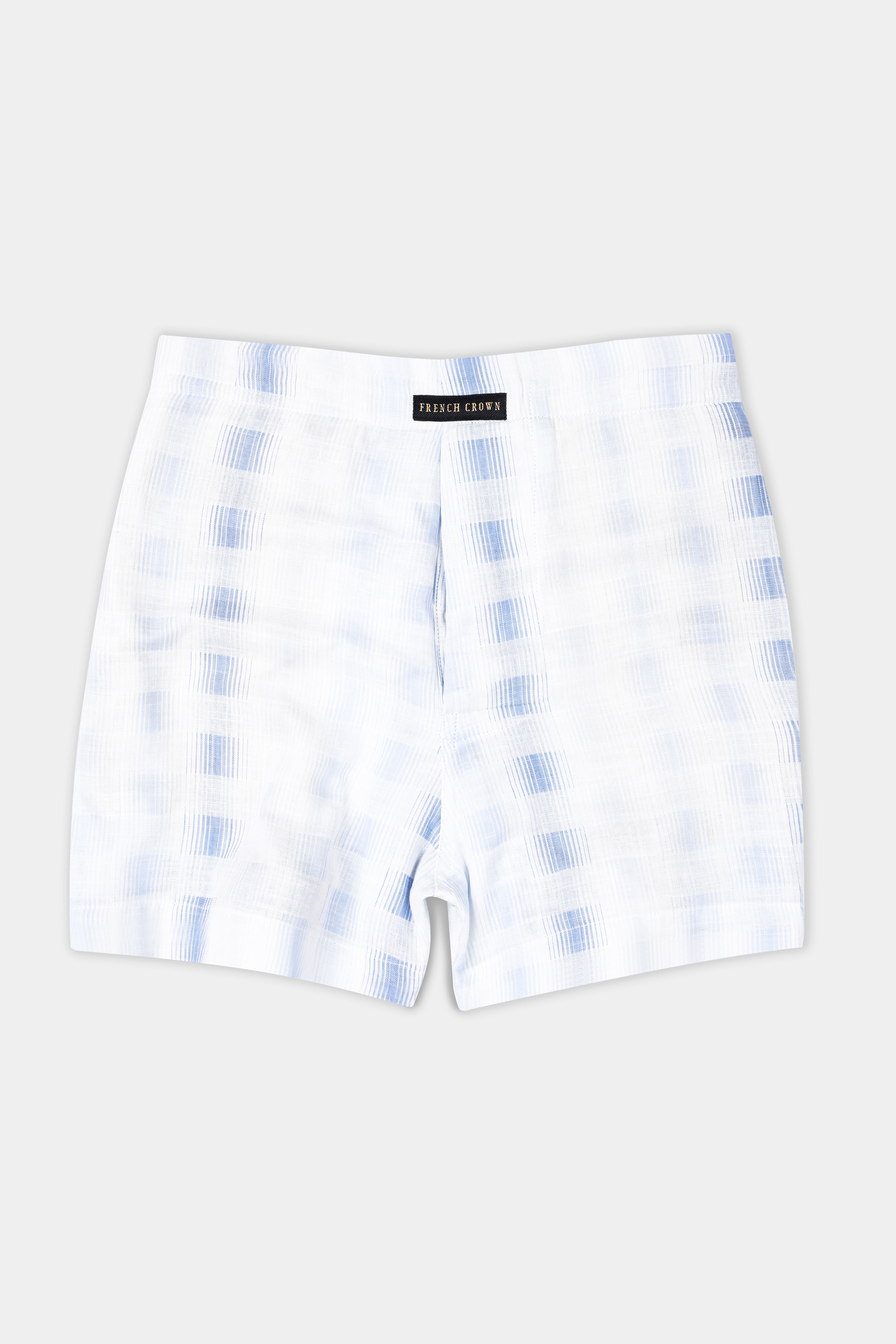 Ghost Gray and Bright White with Tealish Blue Dobby Textured Premium Giza Cotton Boxers BX561-BX549-28, BX561-BX549-30, BX561-BX549-32, BX561-BX549-34, BX561-BX549-36, BX561-BX549-38, BX561-BX549-40, BX561-BX549-42, BX561-BX549-44