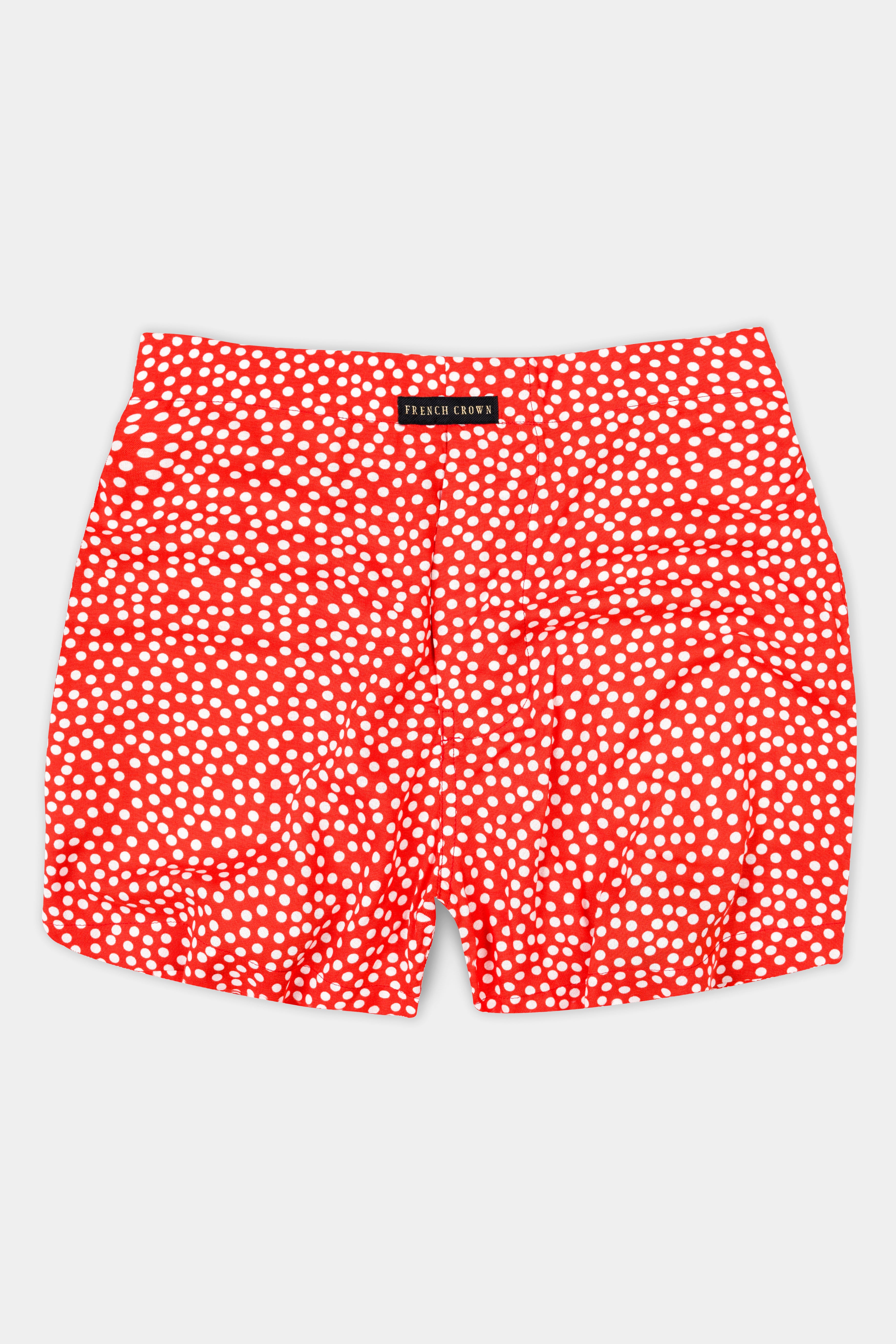 Edgewater Blue Textured Premium Cotton and Cornell Red Polka Dotted Premium Tencel Boxers BX563-BX526-28, BX563-BX526-30, BX563-BX526-32, BX563-BX526-34, BX563-BX526-36, BX563-BX526-38, BX563-BX526-40, BX563-BX526-42, BX563-BX526-44