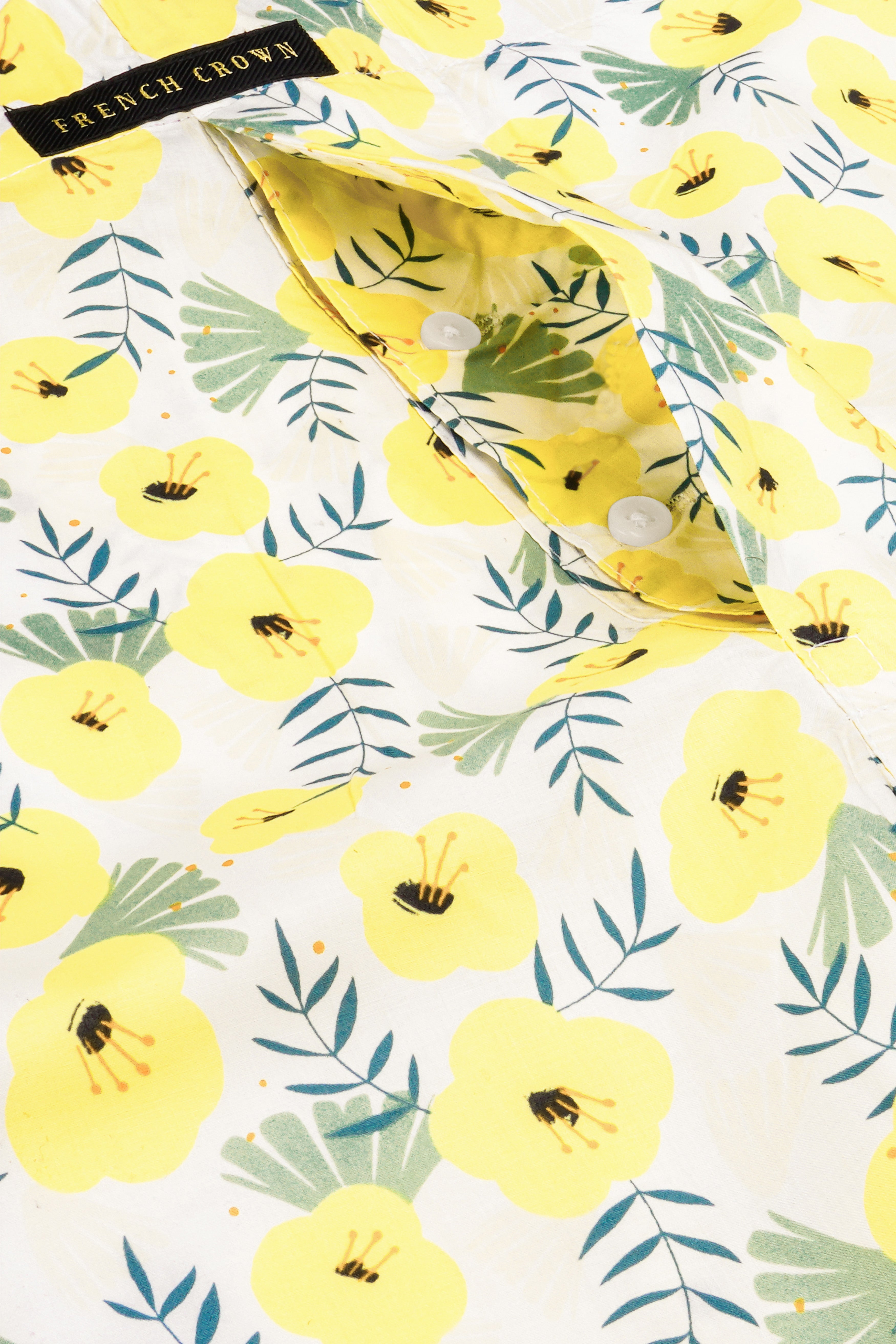 Bright White And Manilla Yellow Printed Premium Giza Cotton Boxer