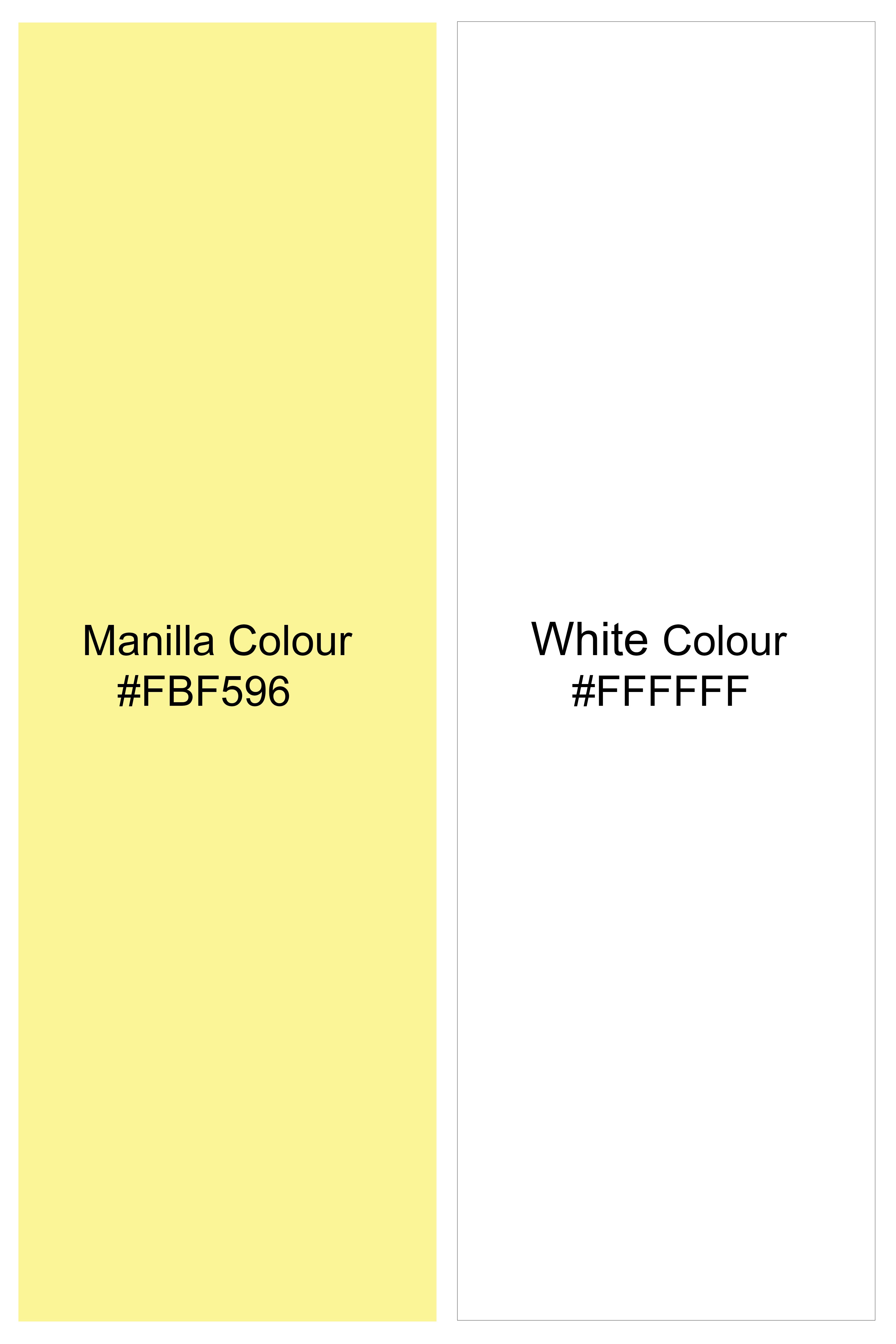 Bright White And Manilla Yellow Printed Premium Giza Cotton Boxer