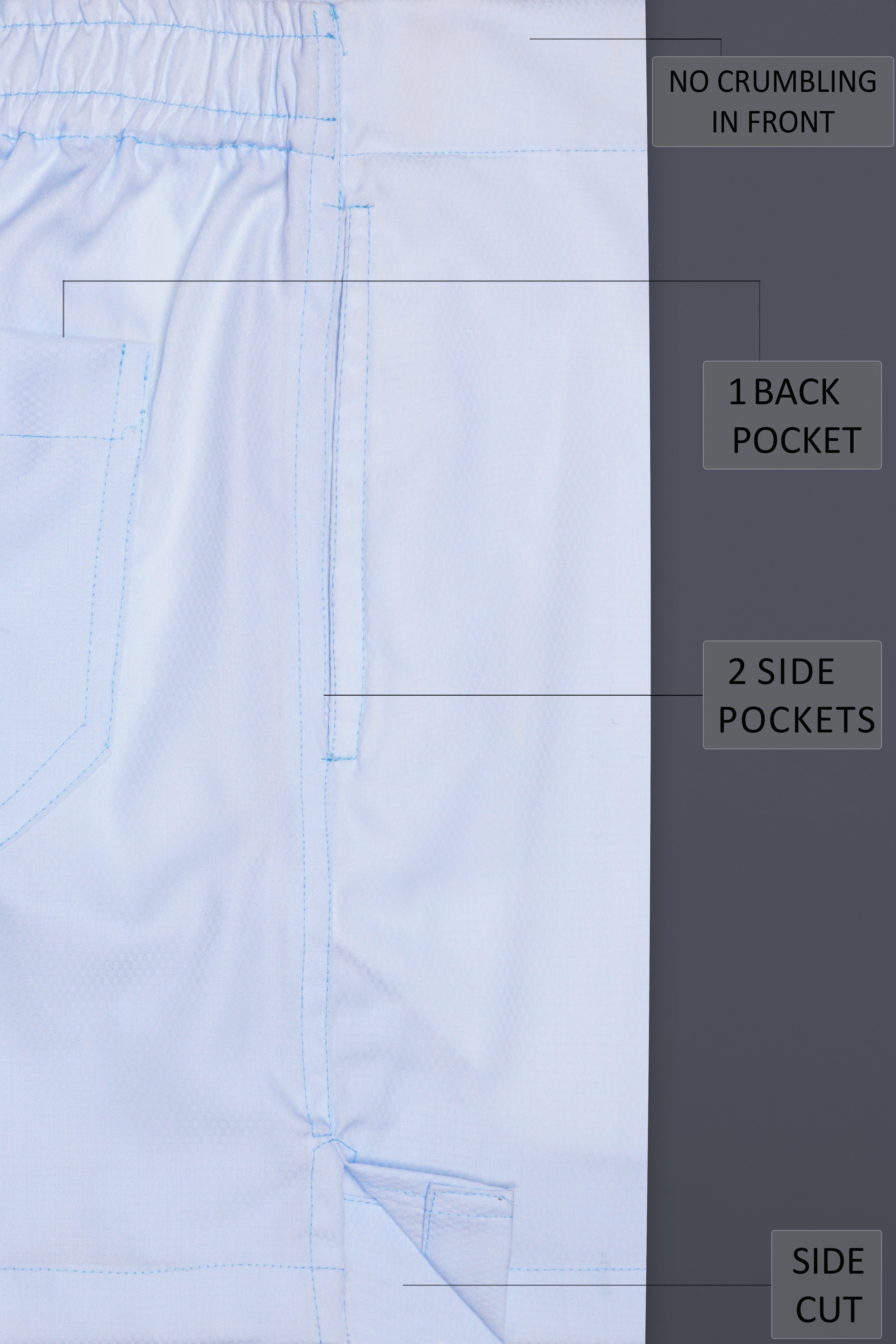 Mercury Blue Dobby Textured Premium Giza Cotton Boxer
