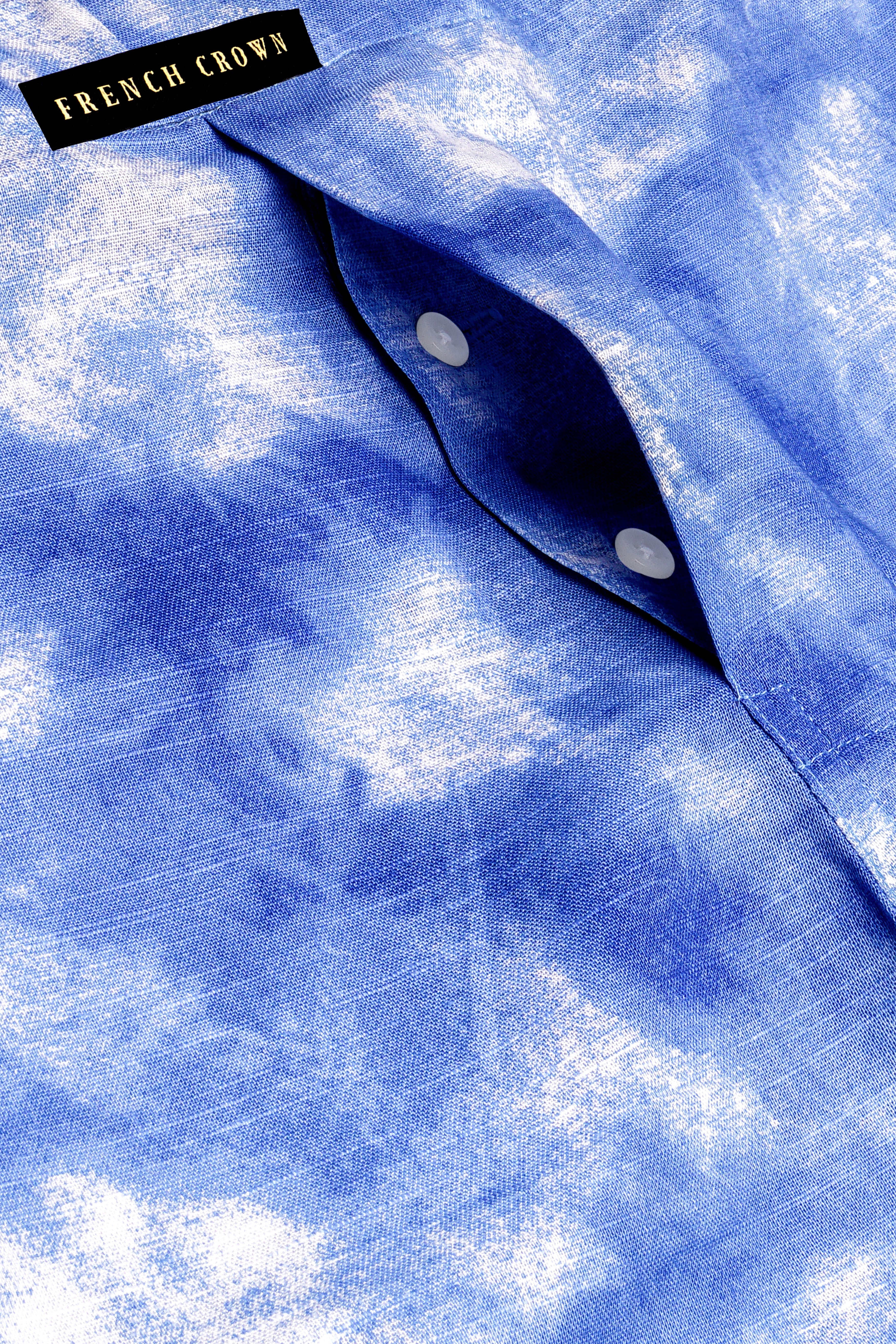 Iris Blue And Bright white Tie-Dye Printed Super Soft Luxurious Linen Boxer