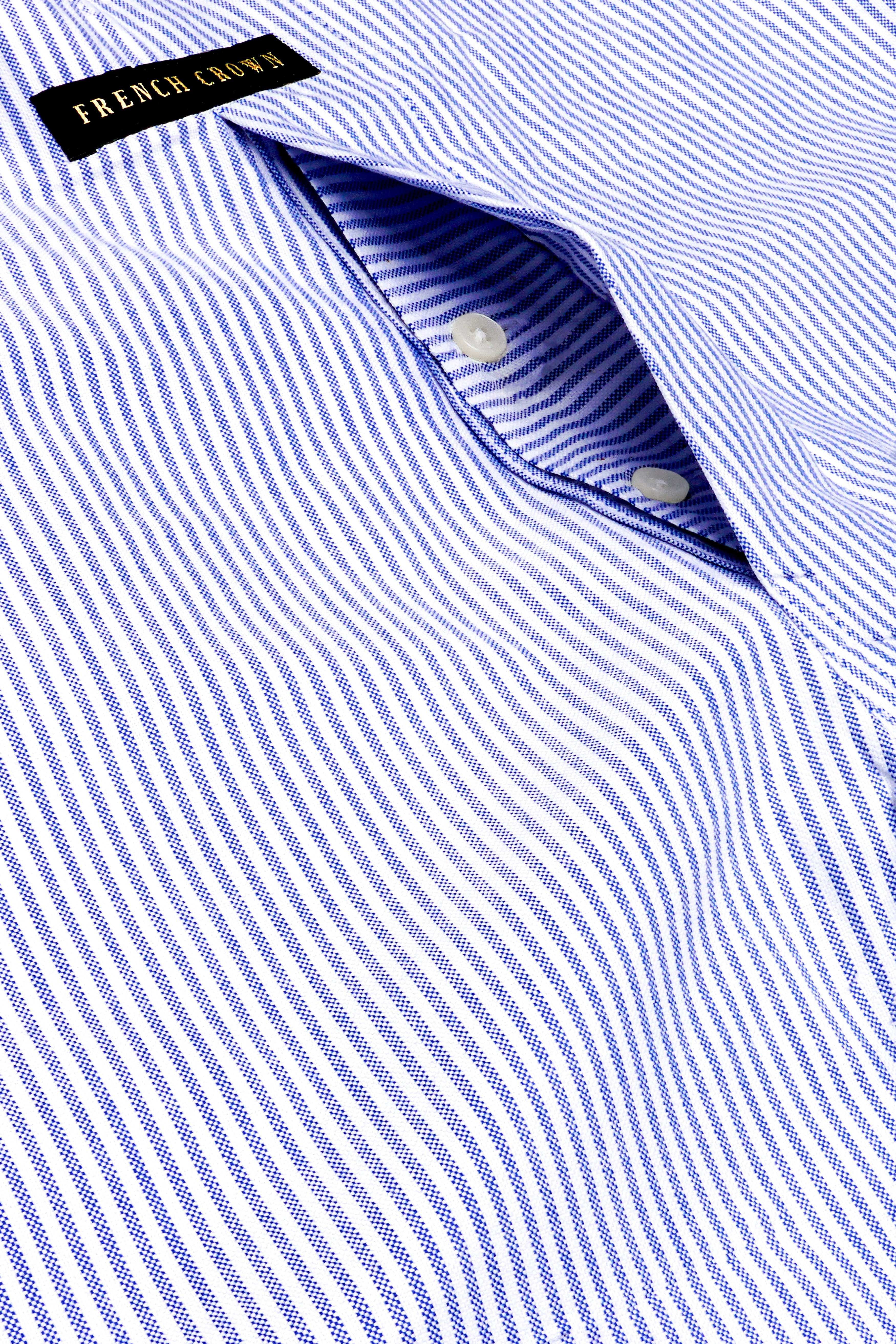 Carolina Blue And Bright White Stripes Oxford Premium Cotton Boxer