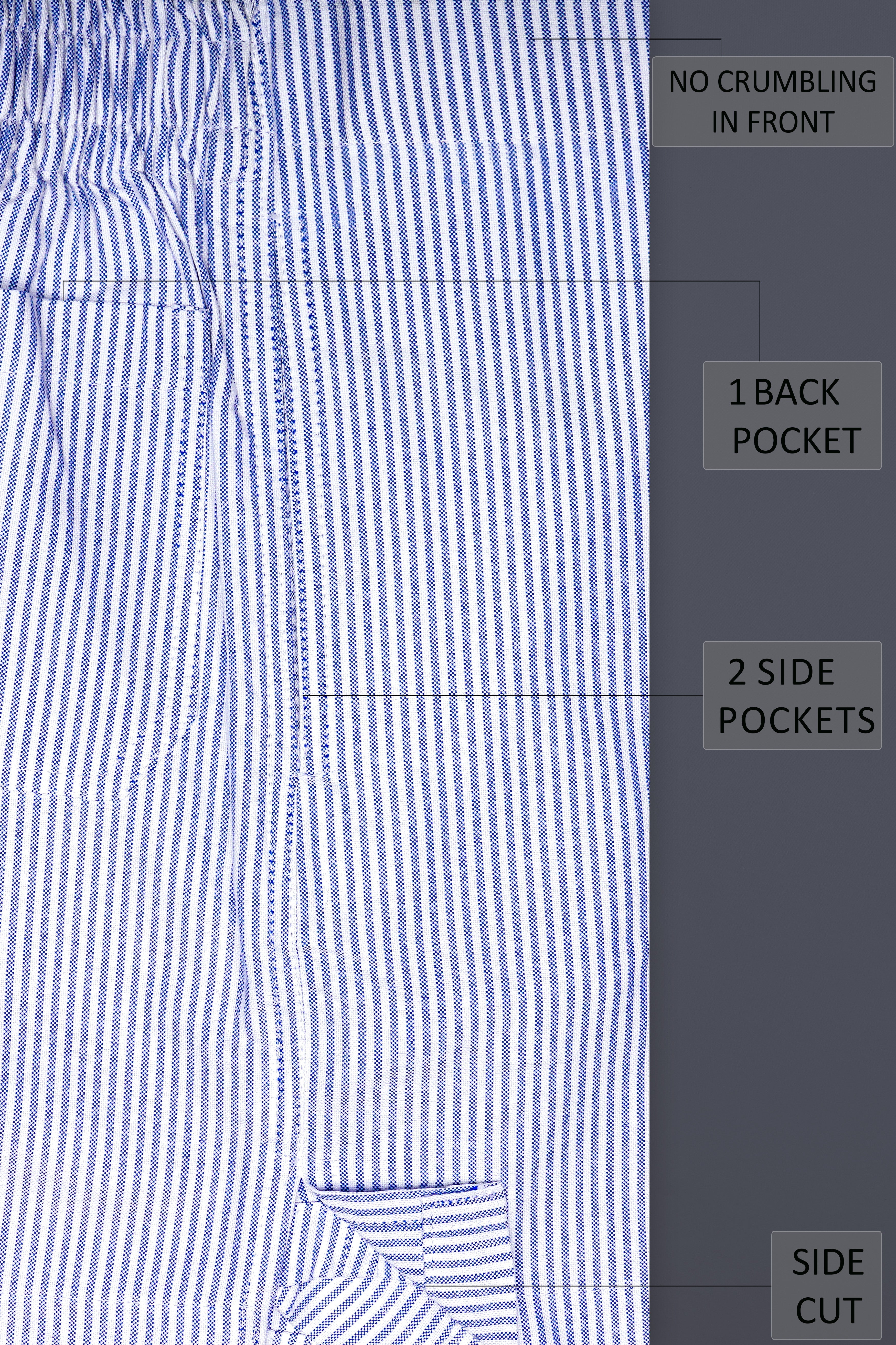Carolina Blue And Bright White Stripes Oxford Premium Cotton Boxer
