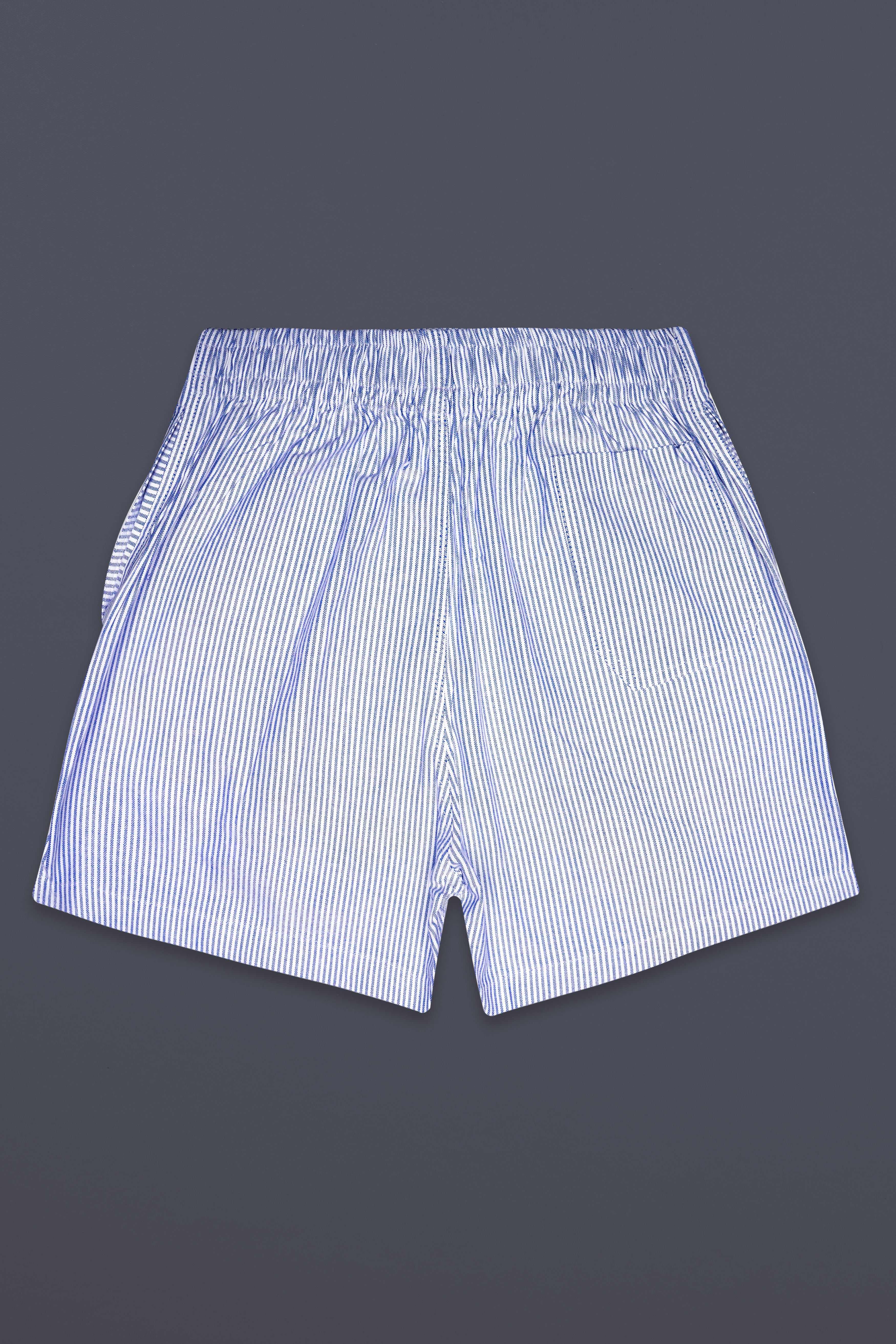 Carolina Blue And Bright White Stripes Oxford Premium Cotton Boxer