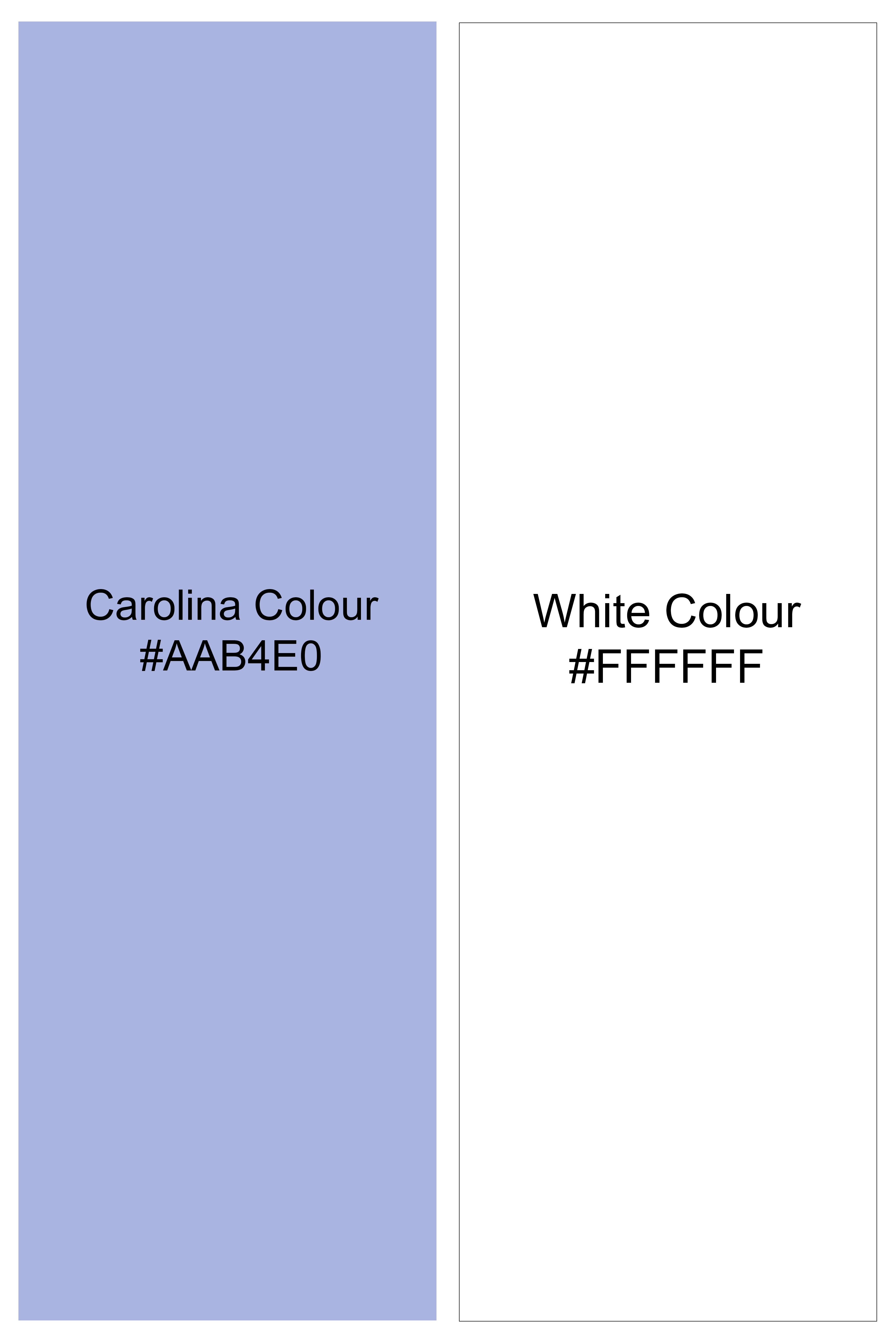 Carolina Blue And Bright White Stripes Oxford Premium Cotton Boxer