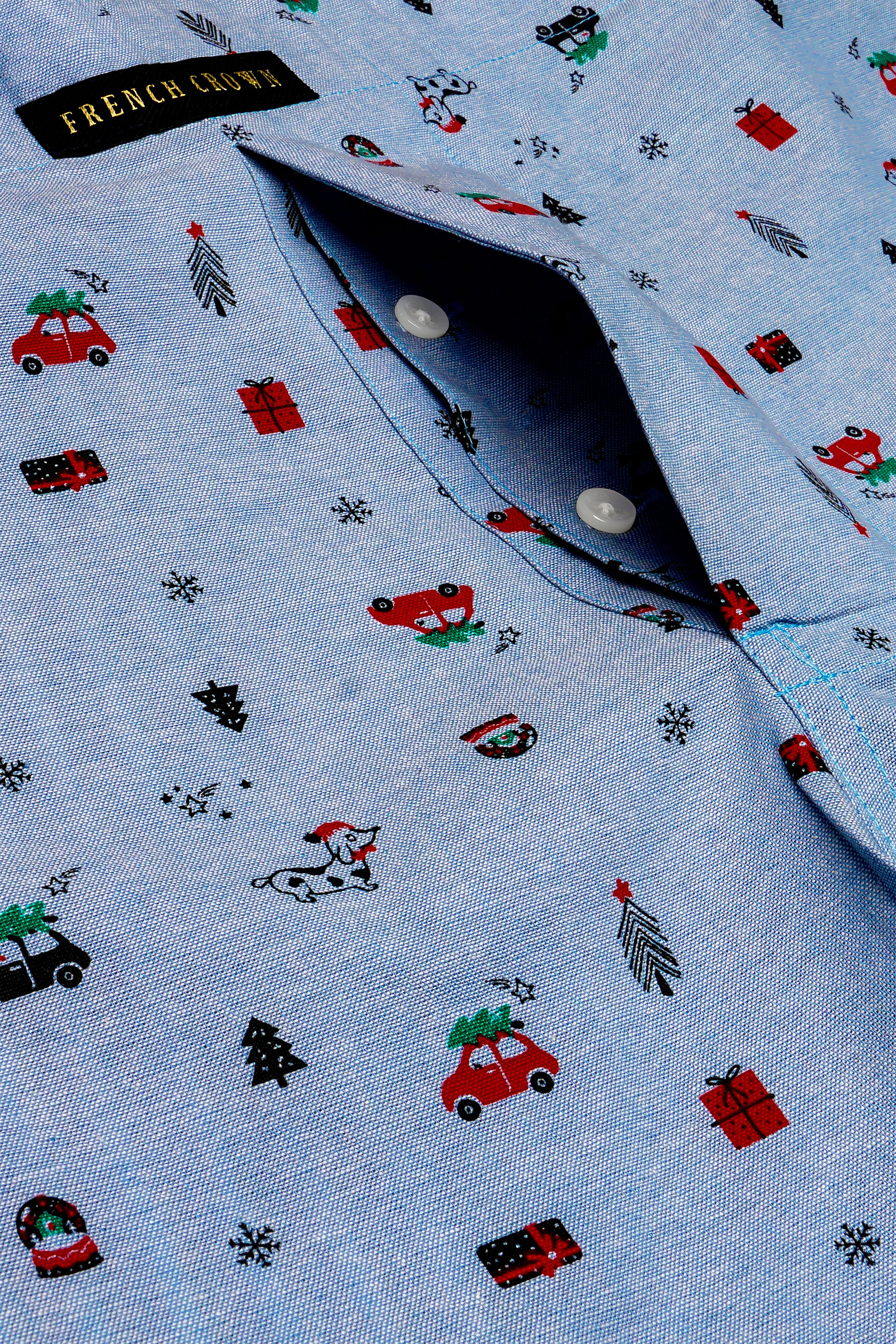 Nepal Blue christmas Printed Oxford Premium Cotton Boxer