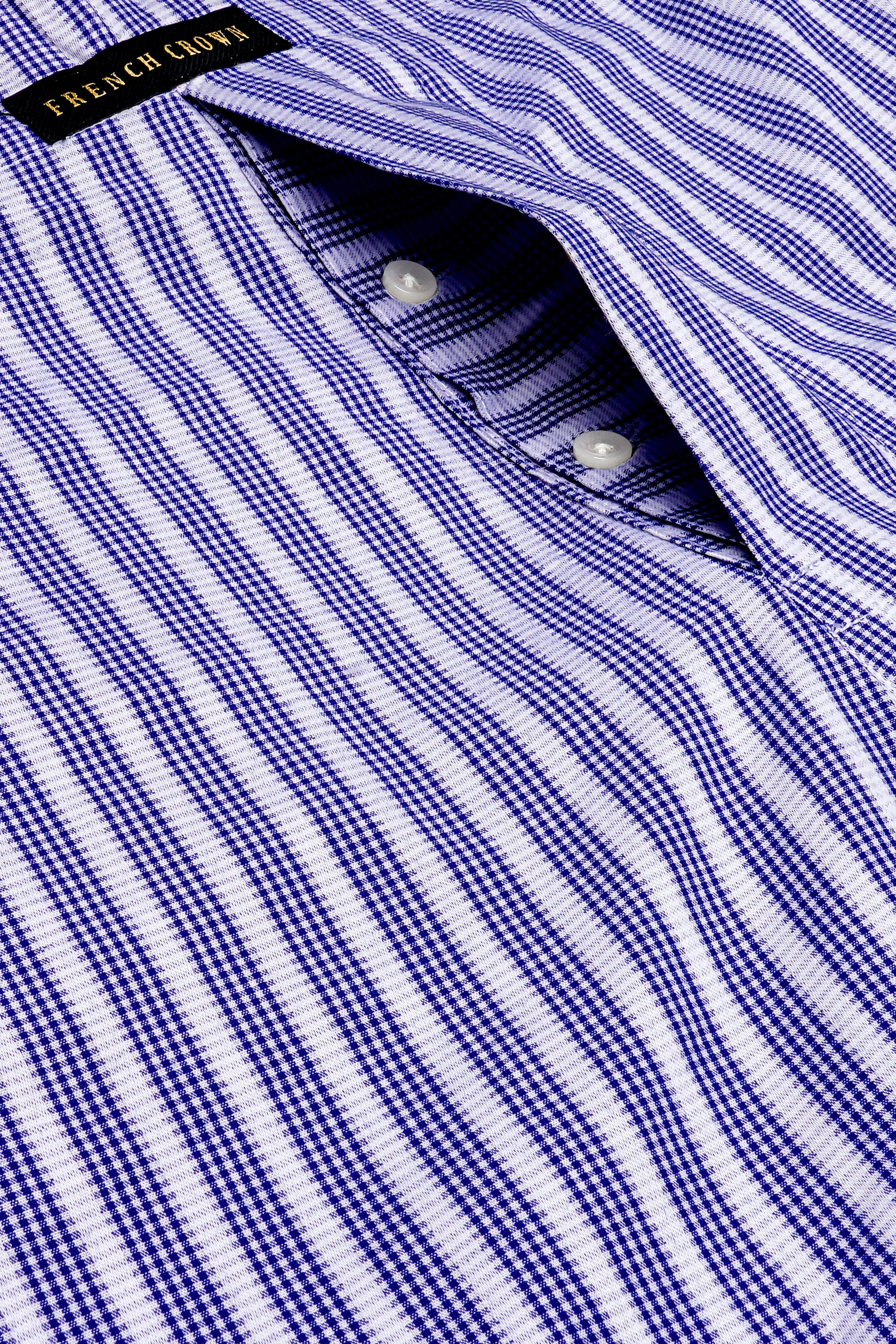 Arapawa Blue And Bright White Stripes Dobby Textured Premium Giza Cotton Boxer