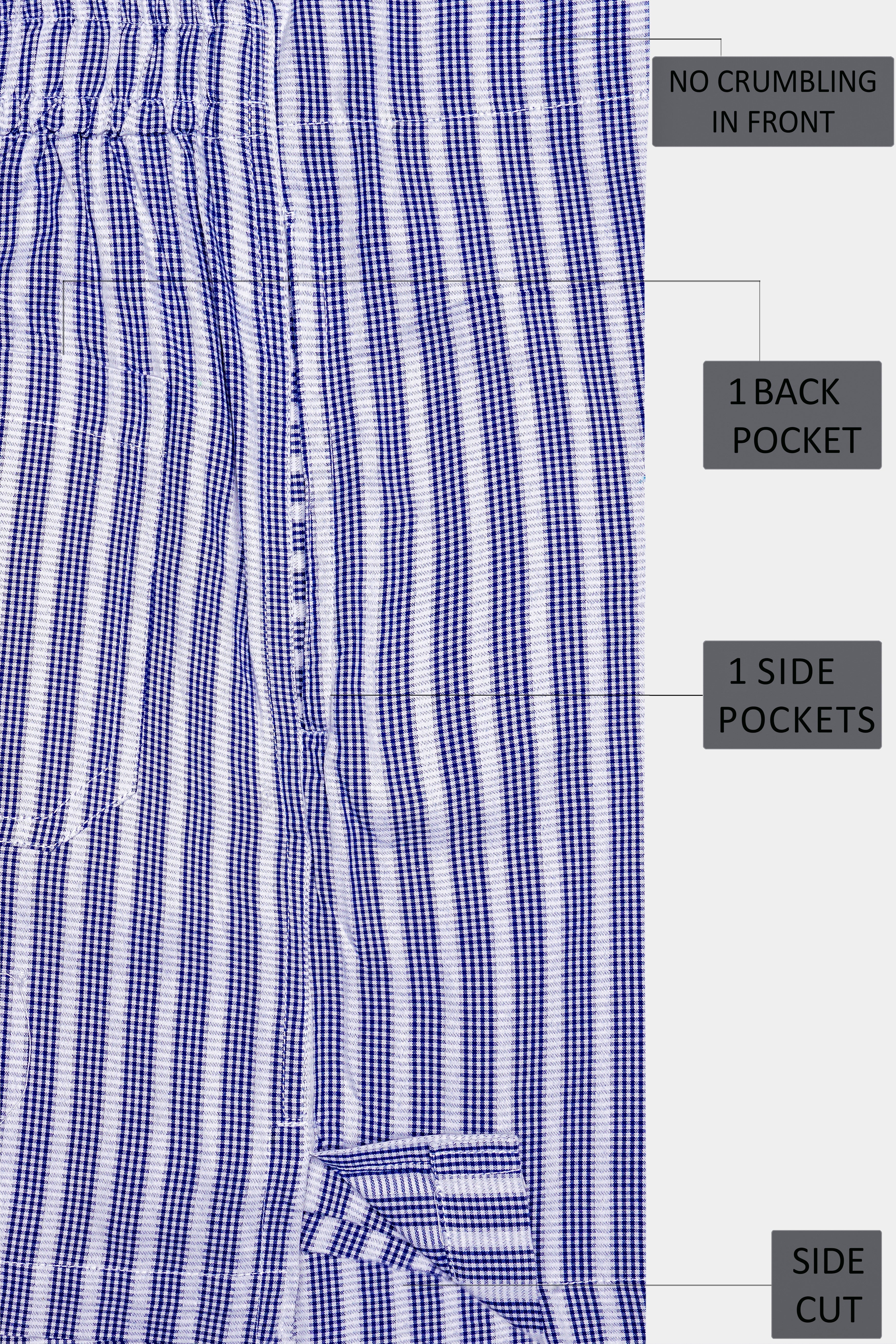 Arapawa Blue And Bright White Stripes Dobby Textured Premium Giza Cotton Boxer