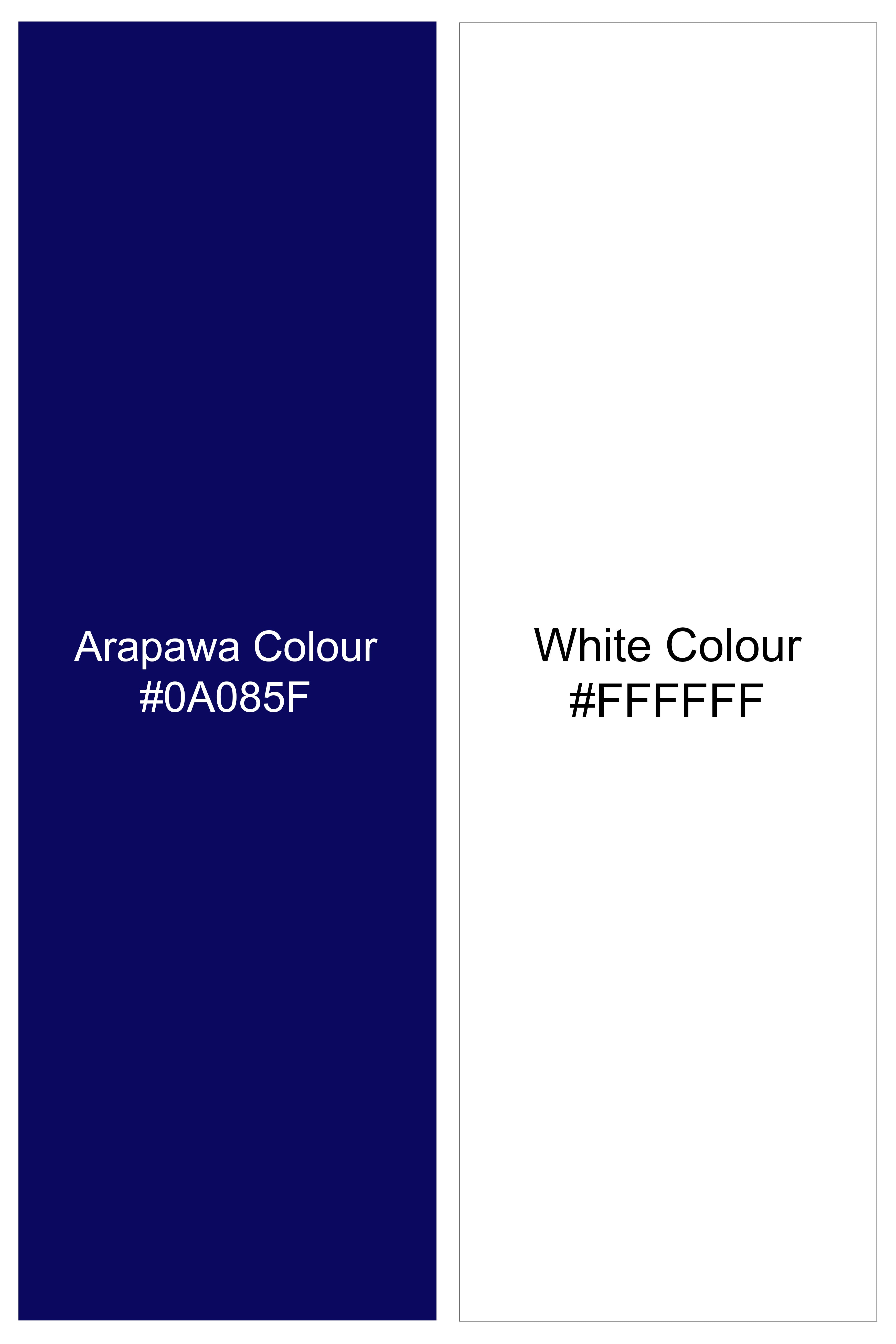 Arapawa Blue And Bright White Stripes Dobby Textured Premium Giza Cotton Boxer
