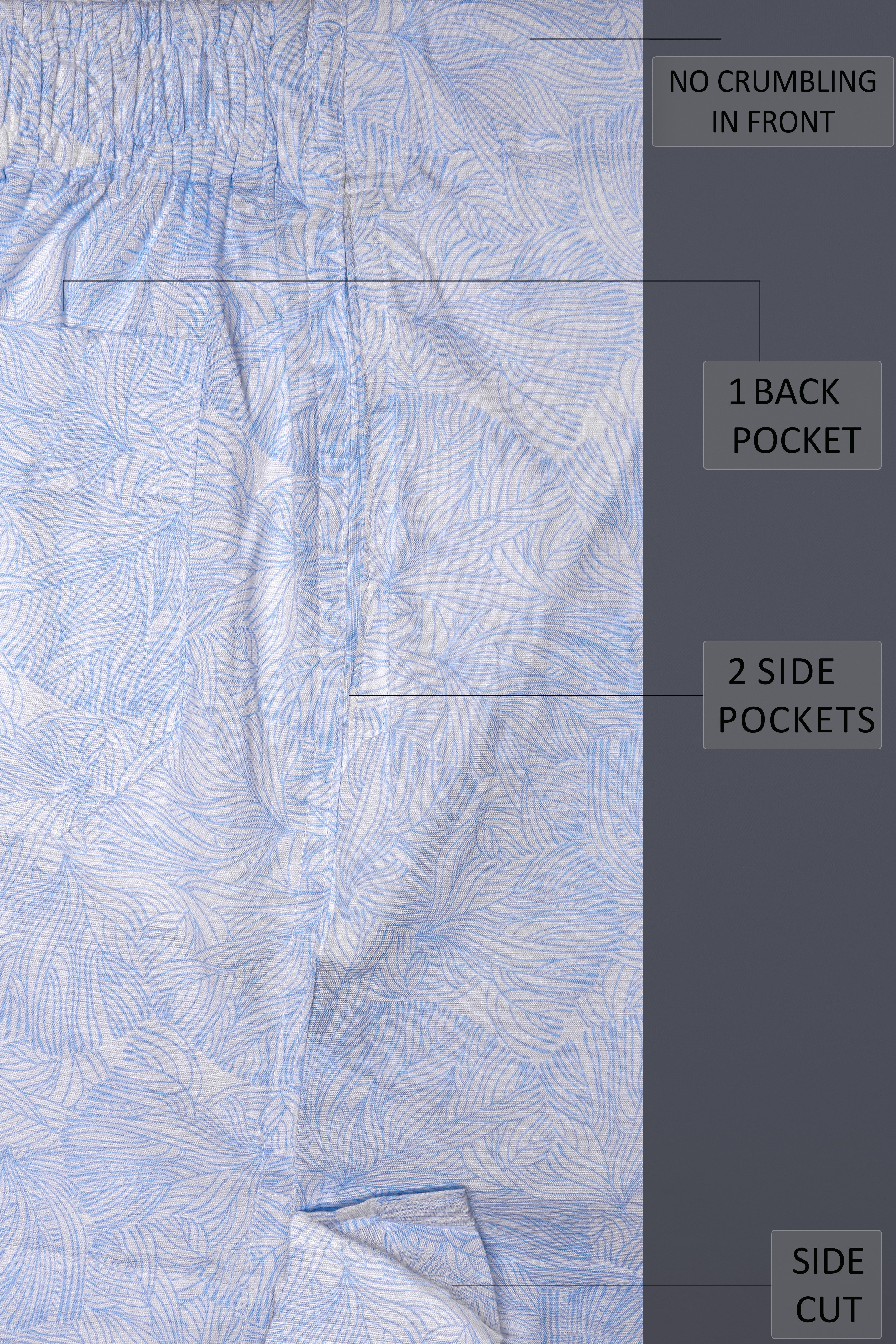 Skylet-Pigeon Post Blue Printed Chambray Premium Cotton Boxer