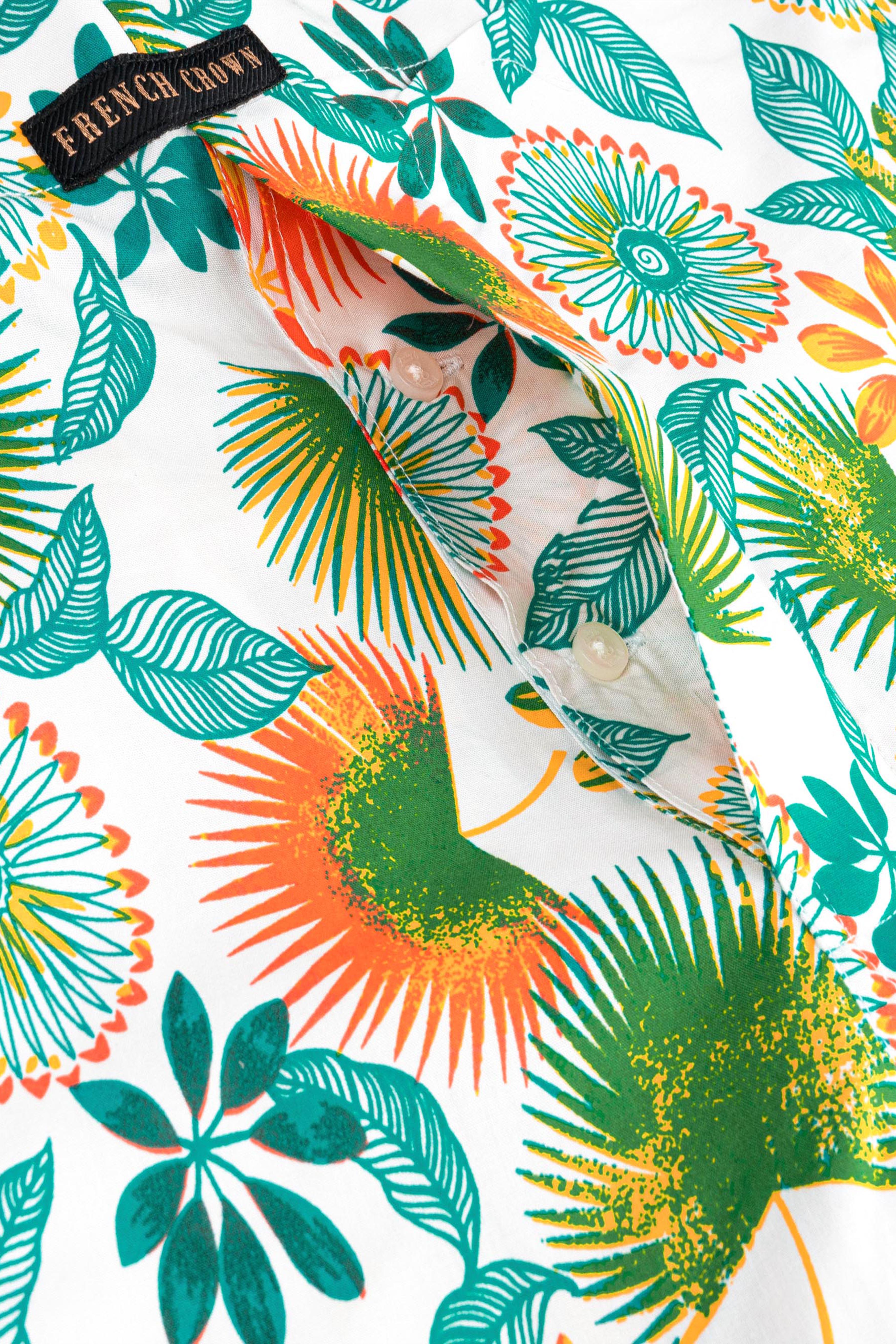 Eucalyptus Green Tropical Printed Premium Cotton Boxer