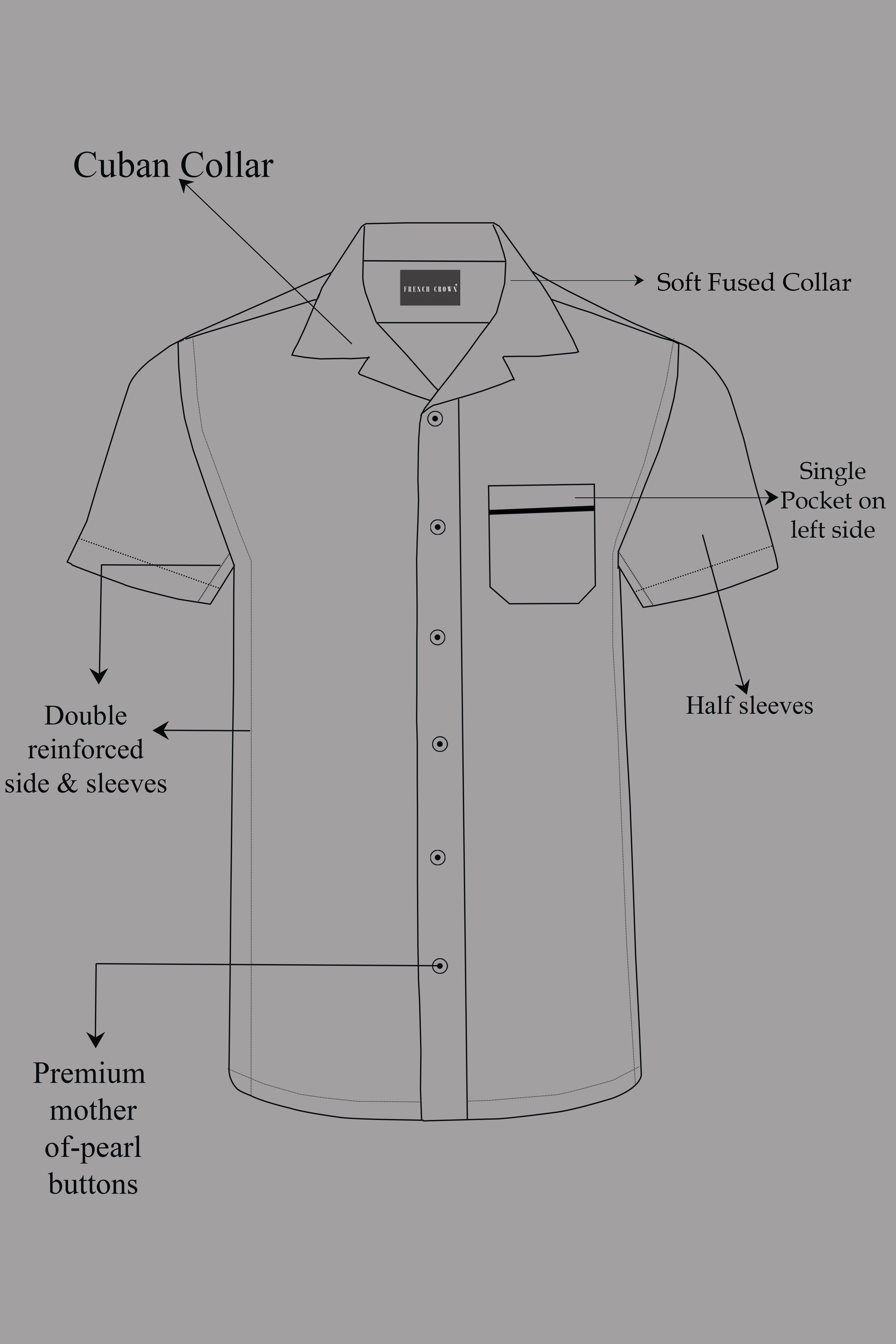 Concord Gray And  Iridium Brown Royal Oxford Designer Shirt