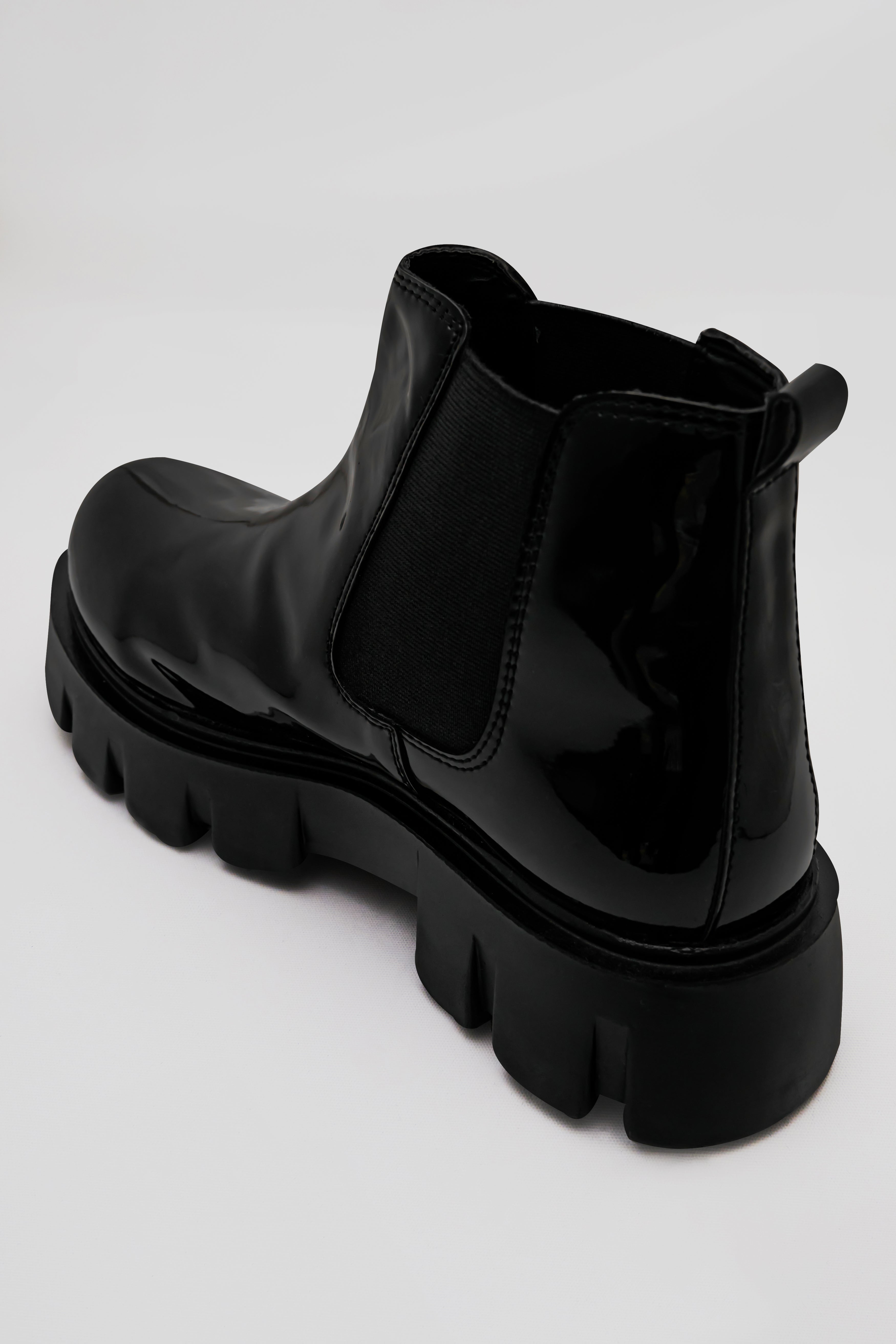 Jade Black Vegan Leather Chelsea Boots  FT113-6, FT113-7, FT113-8, FT113-9, FT113-10, FT113-11