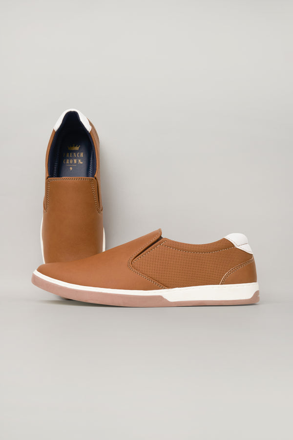 Brown Vegan Leather Smart Casual Shoes