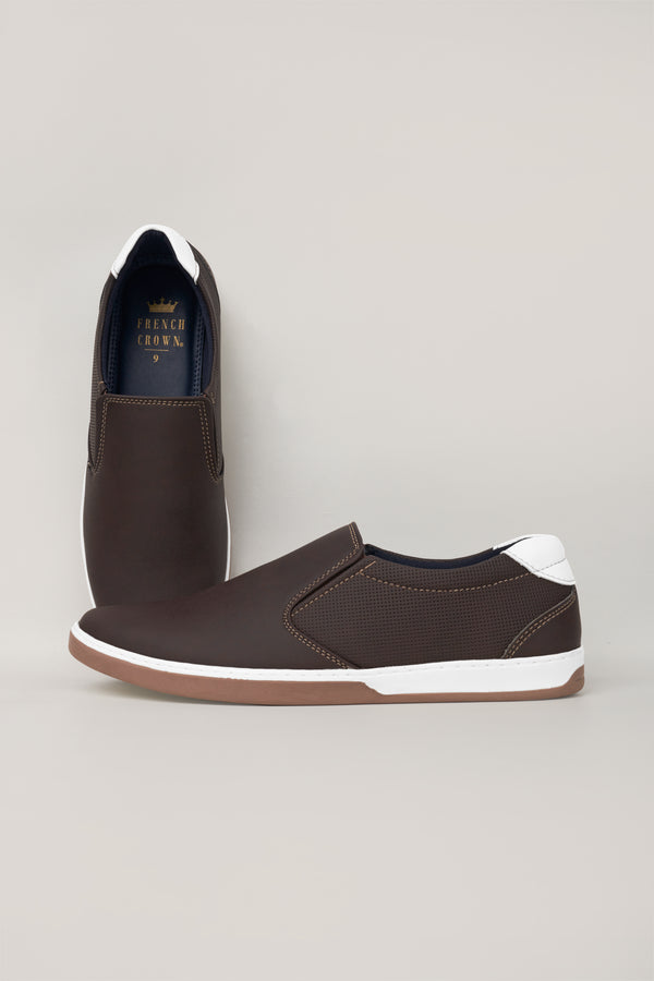 Dark Brown Vegan Leather Smart Casual Shoes