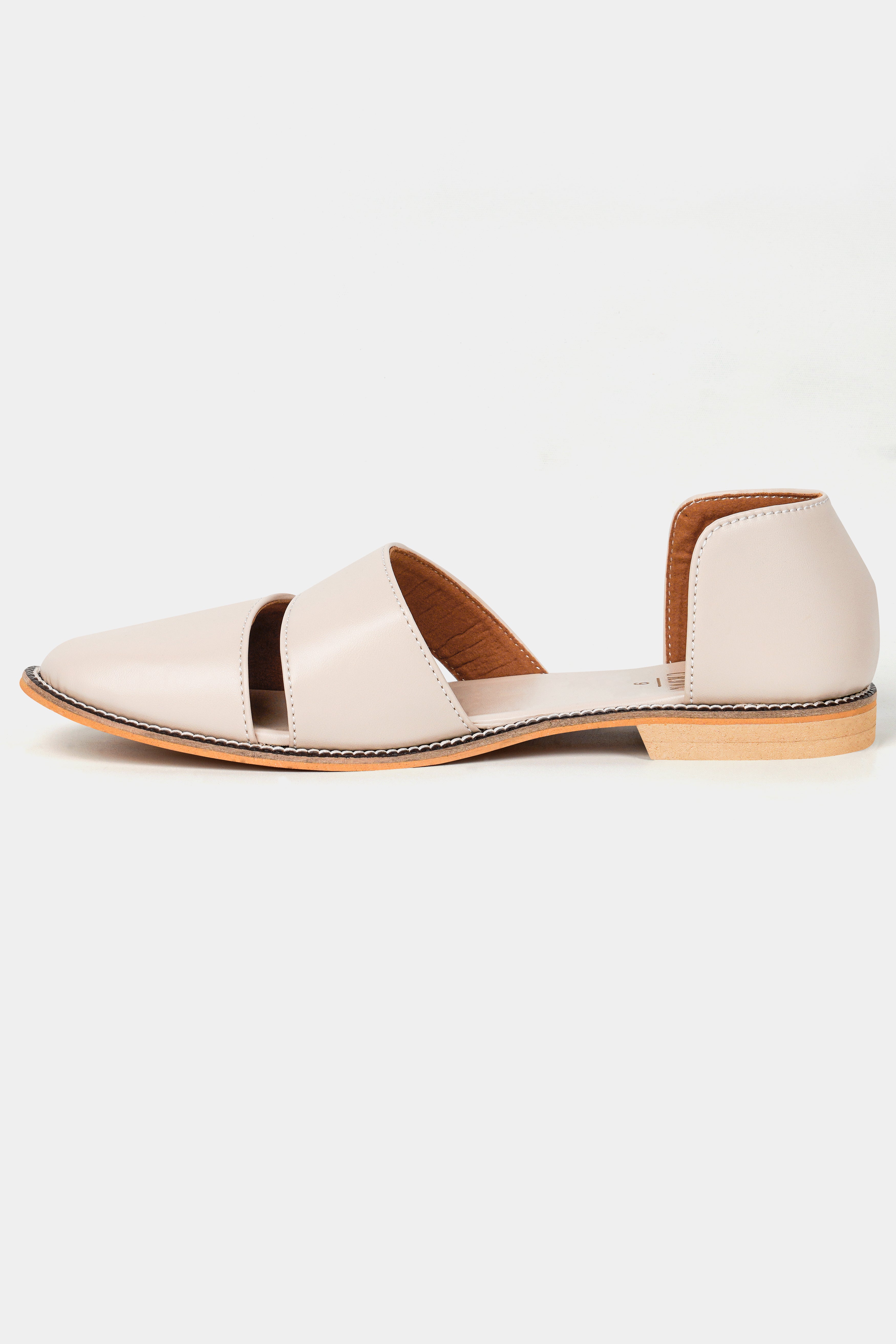 Cream Vegan Leather Hand Stitched Pathanis Sandal FT133-6, FT133-7, FT133-8, FT133-9, FT133-10, FT133-11